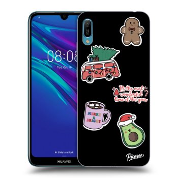 Picasee Μαύρη θήκη σιλικόνης για Huawei Y6 2019 - Christmas Stickers