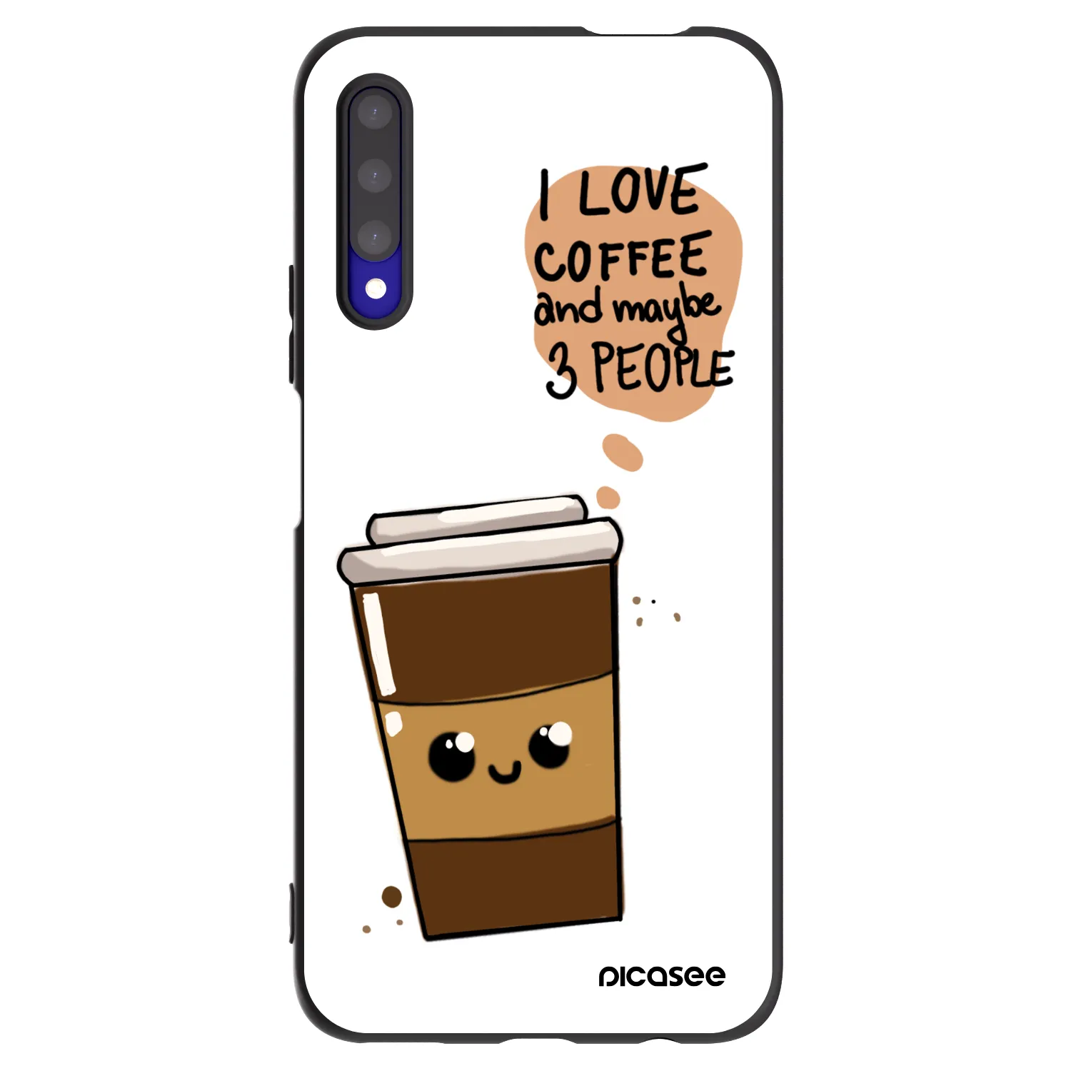 Picasee Μαύρη θήκη σιλικόνης για Honor 9X Pro - Cute coffee