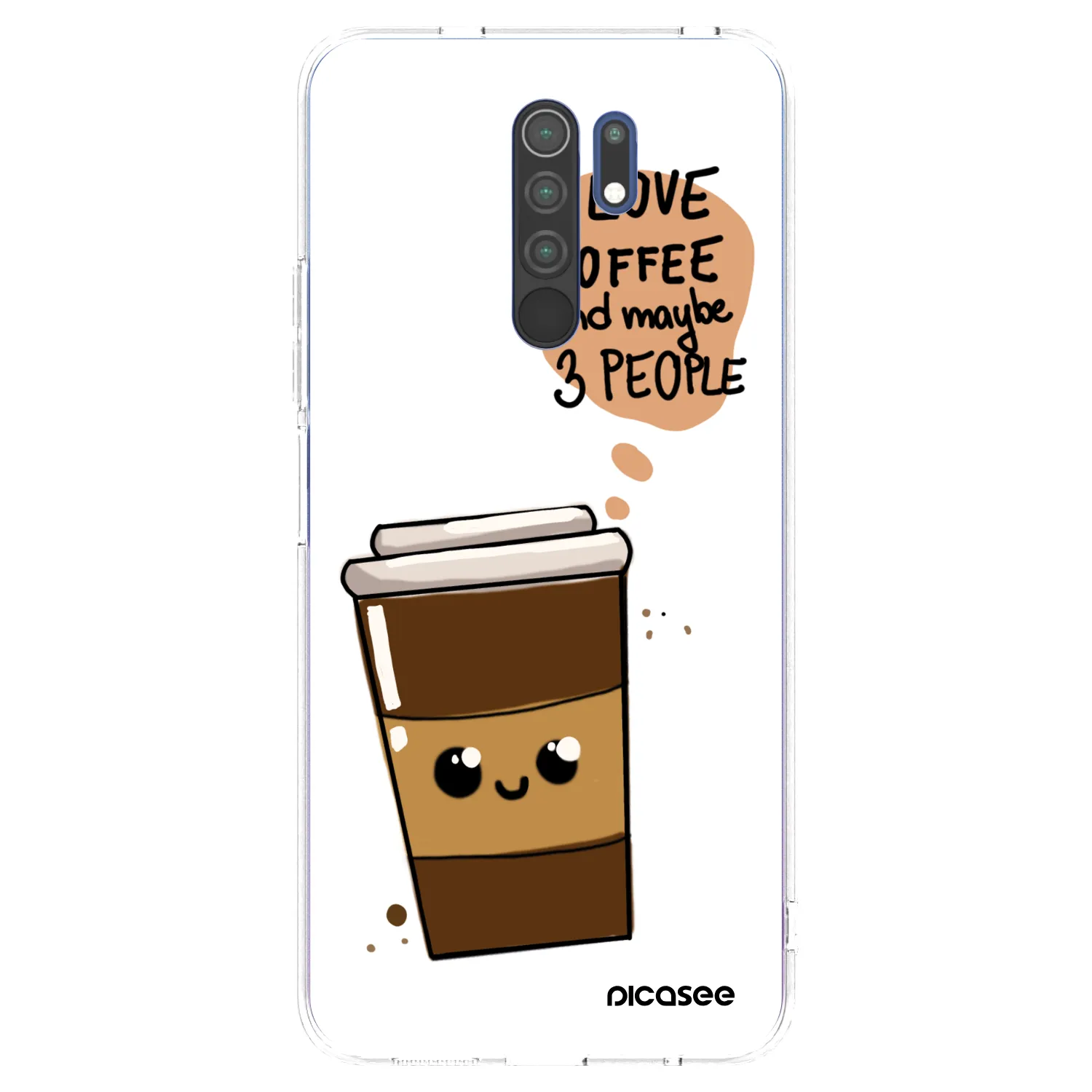 Picasee διαφανής θήκη σιλικόνης Xiaomi Redmi 9 - Cute coffee
