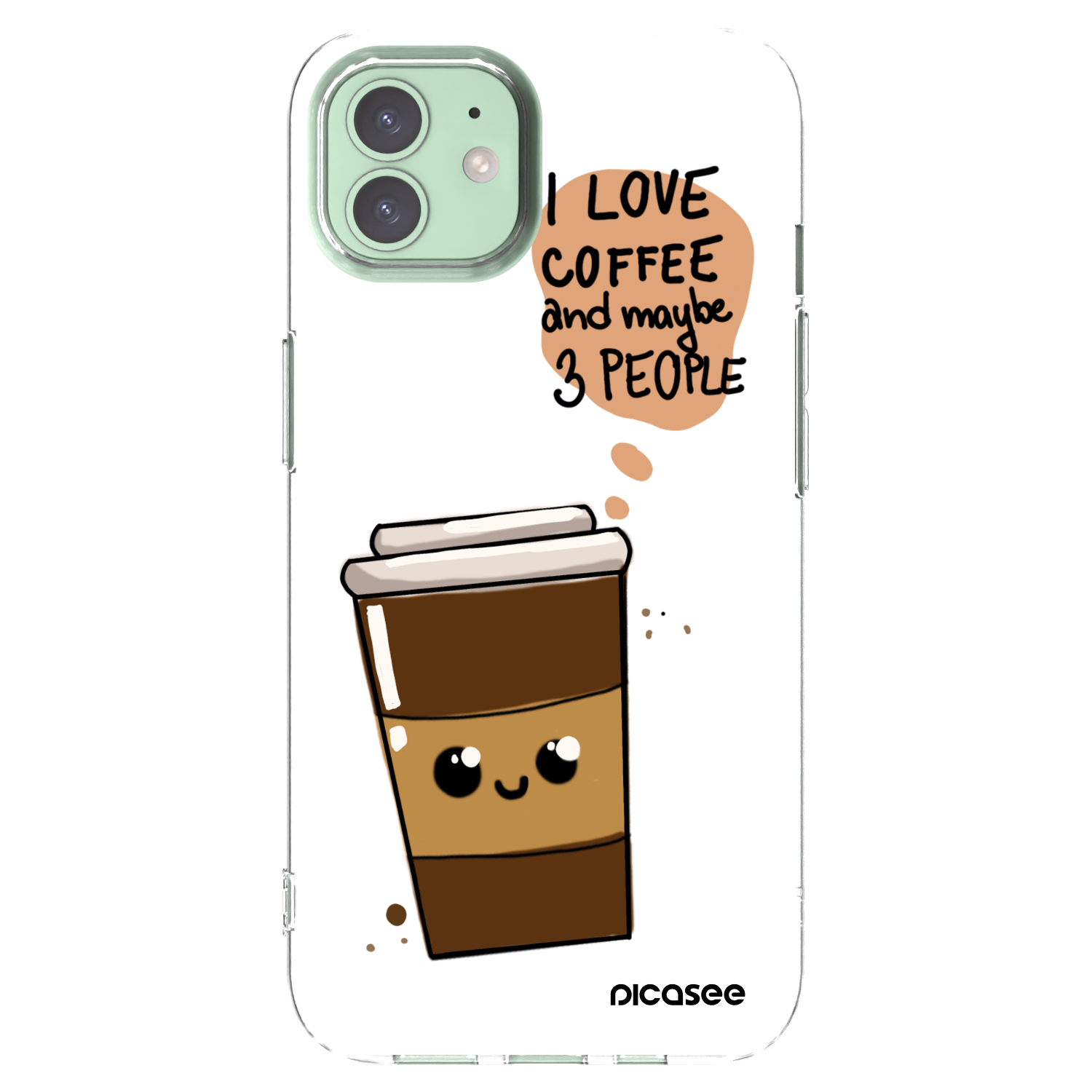 Picasee διαφανής θήκη σιλικόνης Apple iPhone 12 - Cute coffee