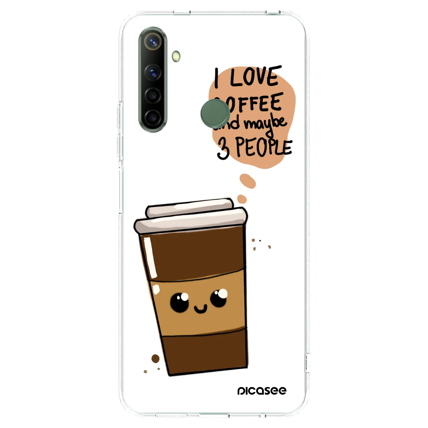 Picasee διαφανής θήκη σιλικόνης Realme 6i - Cute coffee