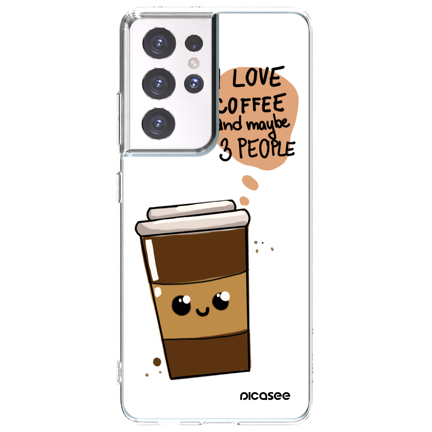 Picasee διαφανής θήκη σιλικόνης Samsung Galaxy S21 Ultra 5G G998B - Cute coffee