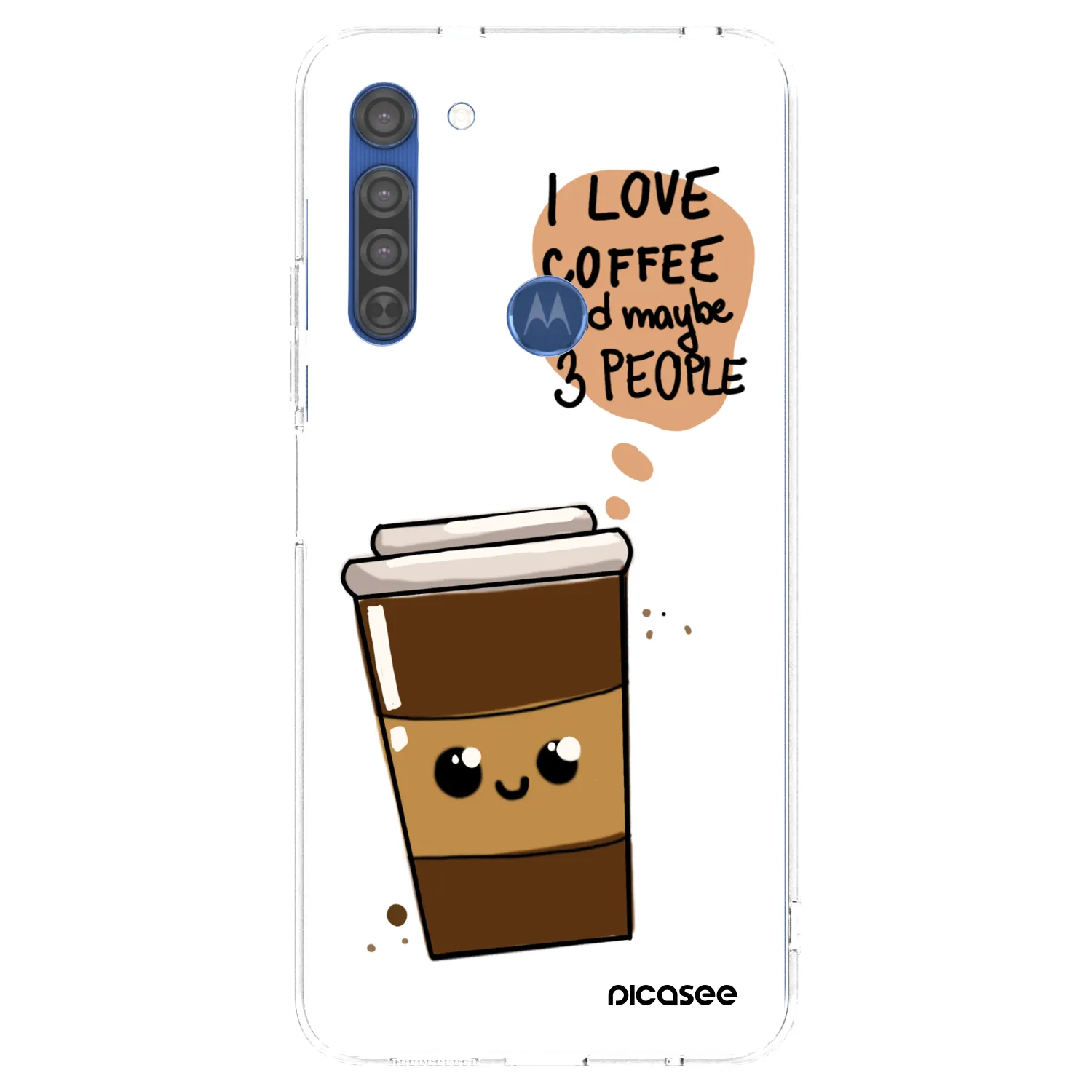 Picasee διαφανής θήκη σιλικόνης Motorola Moto G8 - Cute coffee