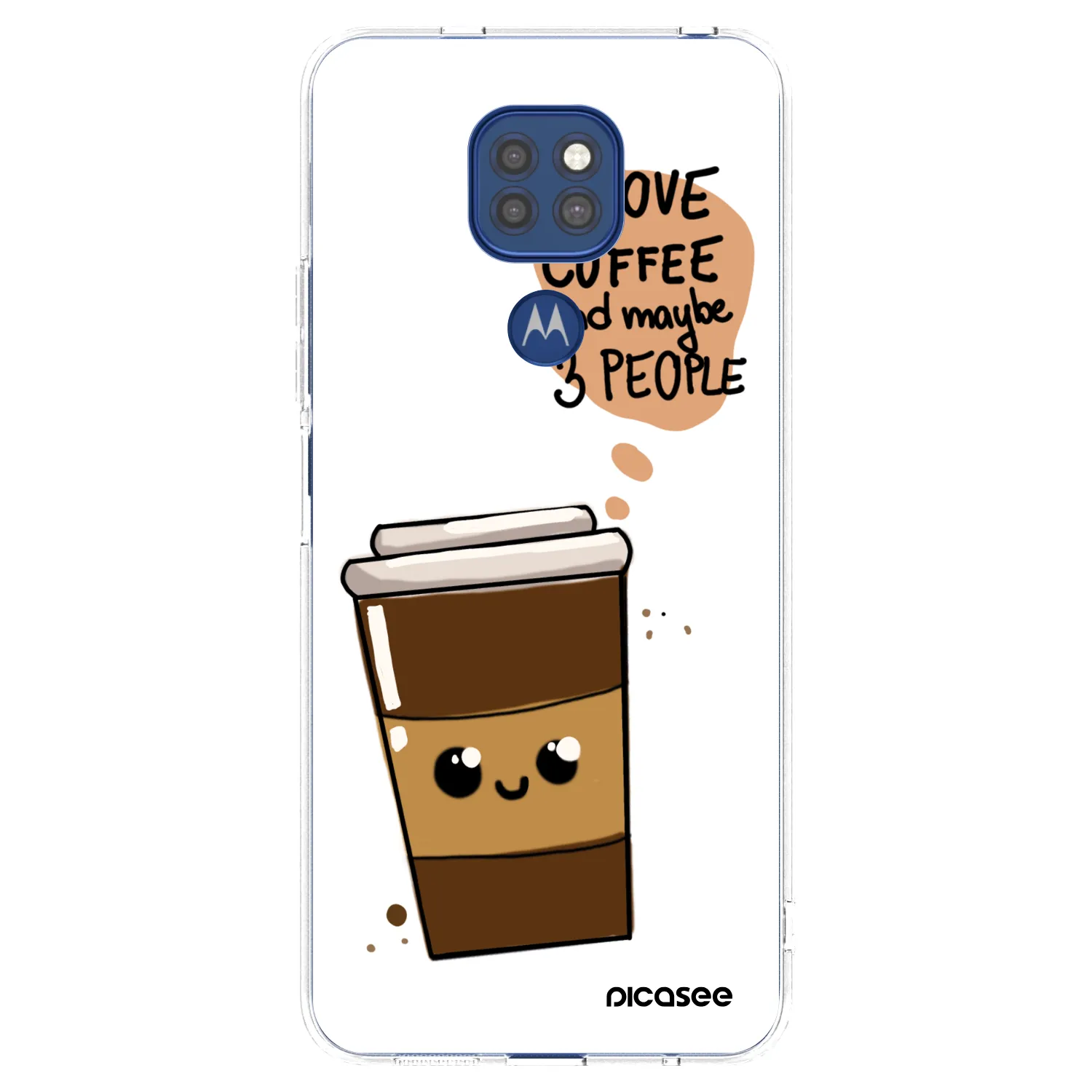 Picasee διαφανής θήκη σιλικόνης Motorola Moto G9 Play - Cute coffee