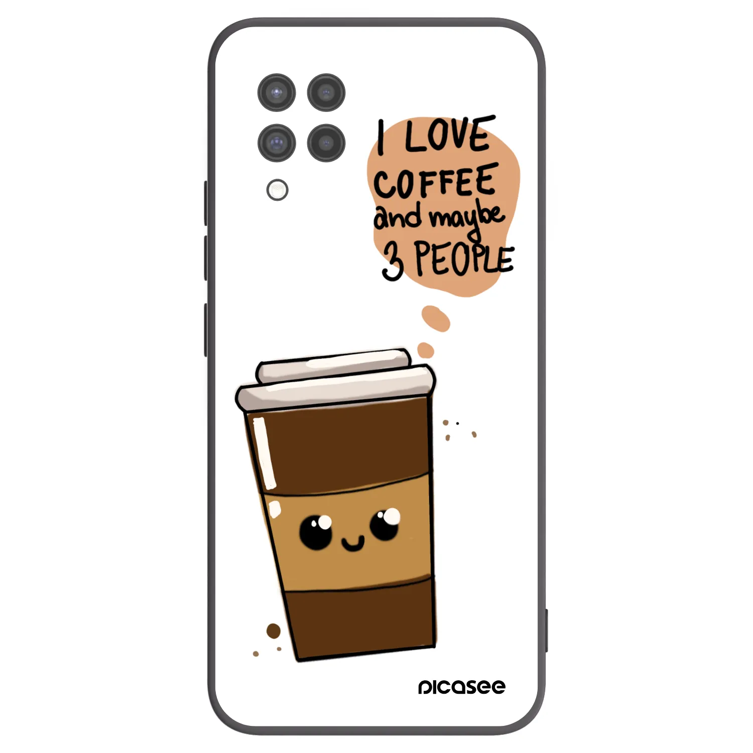 Picasee Μαύρη θήκη σιλικόνης για Samsung Galaxy A42 A426B - Cute coffee