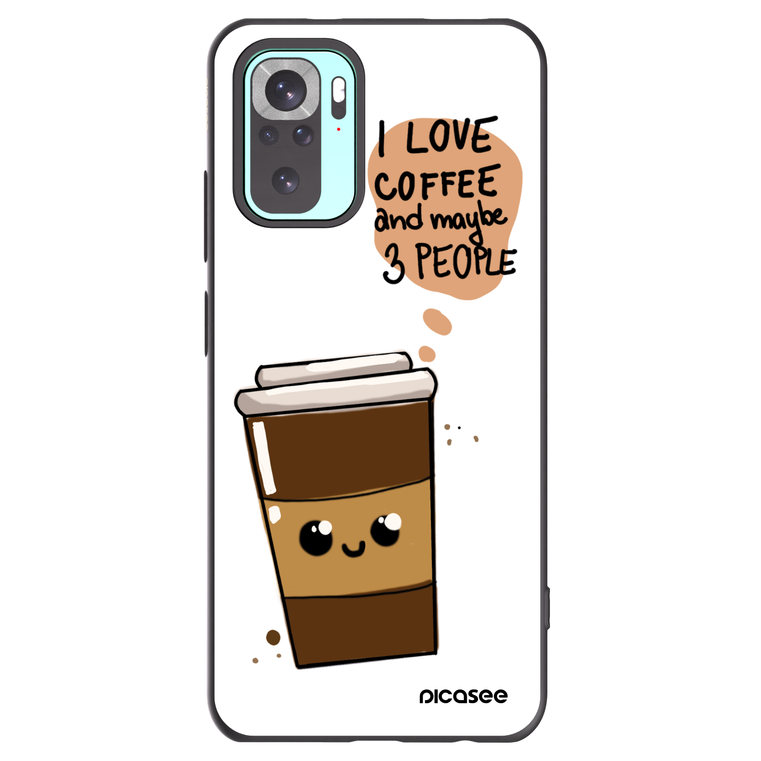 Picasee Μαύρη θήκη σιλικόνης για Xiaomi Redmi Note 10 Pro - Cute coffee