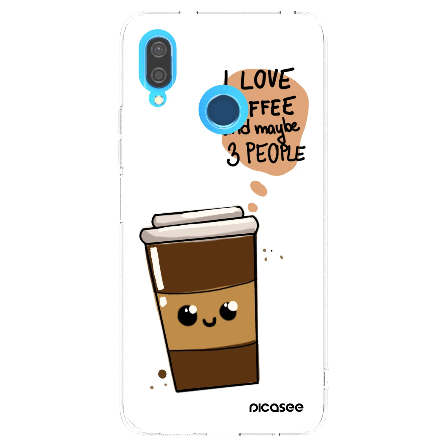 Picasee διαφανής θήκη σιλικόνης Huawei P20 Lite - Cute coffee