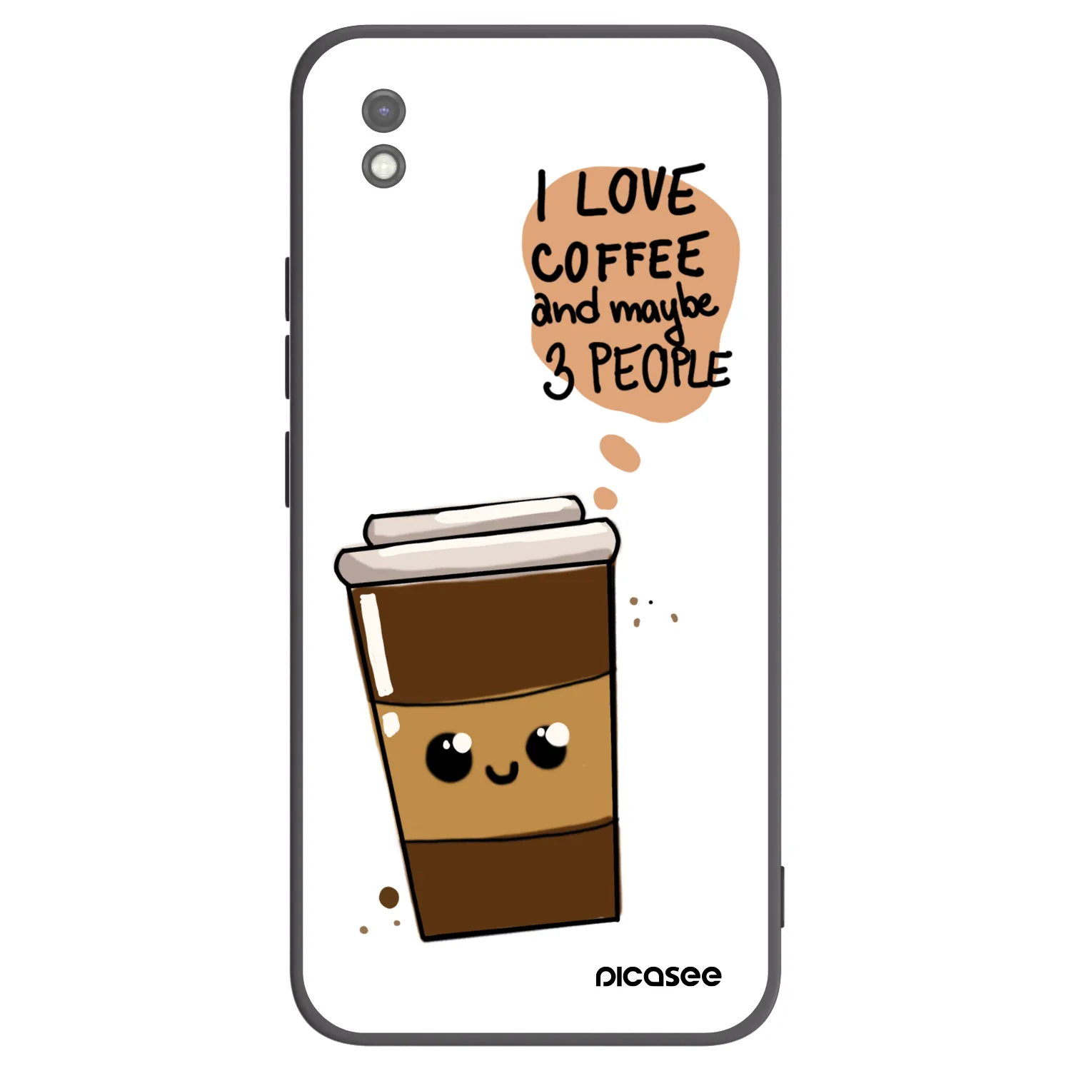 Picasee Μαύρη θήκη σιλικόνης για Xiaomi Redmi 9AT - Cute coffee