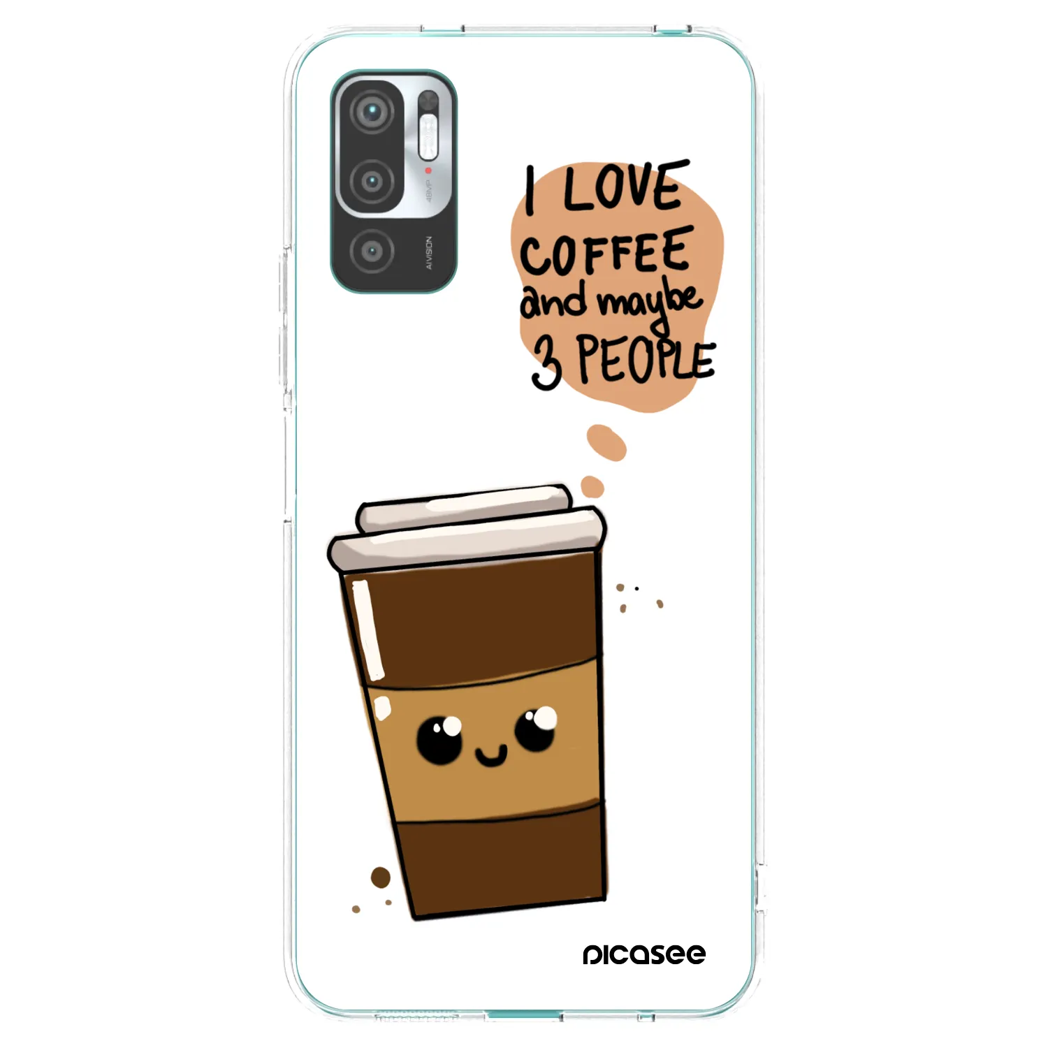 Picasee διαφανής θήκη σιλικόνης Xiaomi Redmi Note 10 5G - Cute coffee