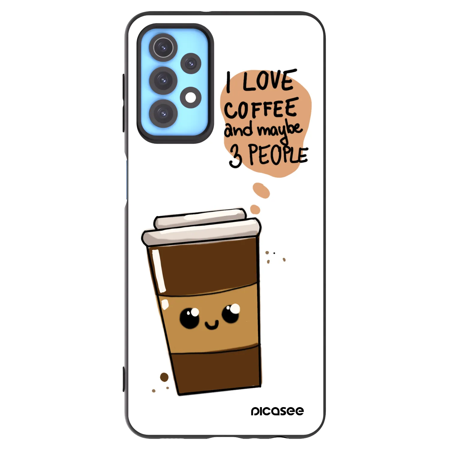 Picasee Μαύρη θήκη σιλικόνης για Samsung Galaxy A32 4G SM-A325F - Cute coffee