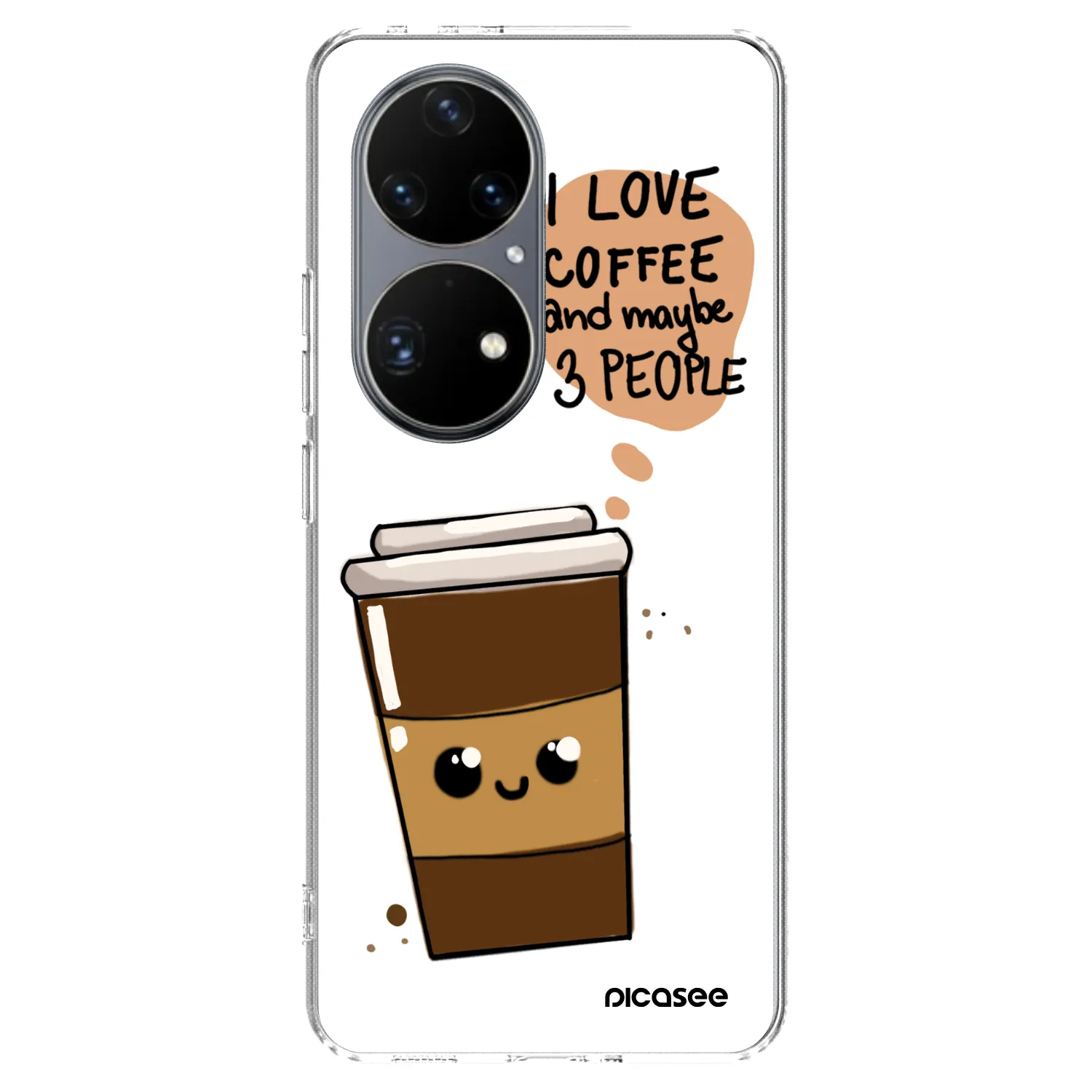 Picasee διαφανής θήκη σιλικόνης Huawei P50 - Cute coffee