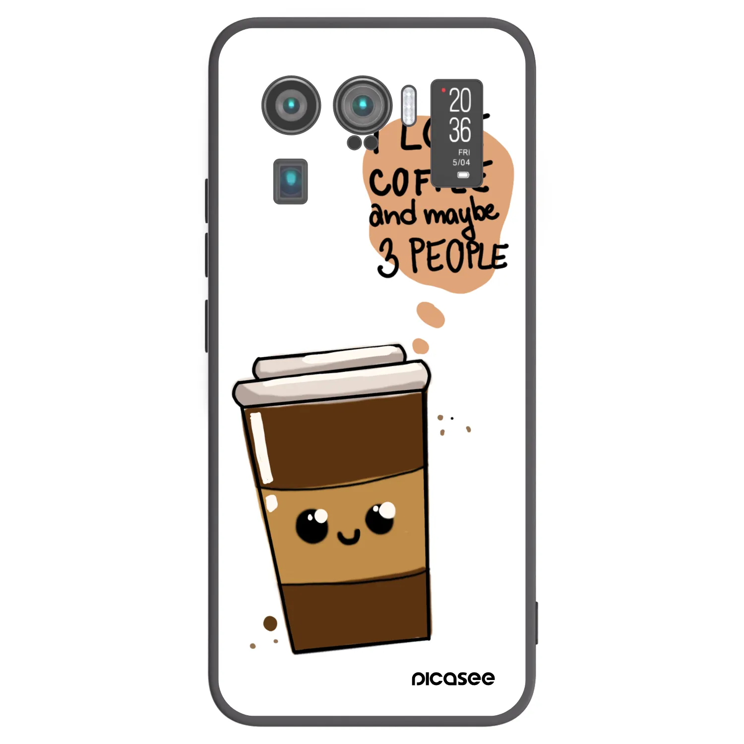 Picasee Μαύρη θήκη σιλικόνης για Xiaomi Mi 11 Ultra - Cute coffee