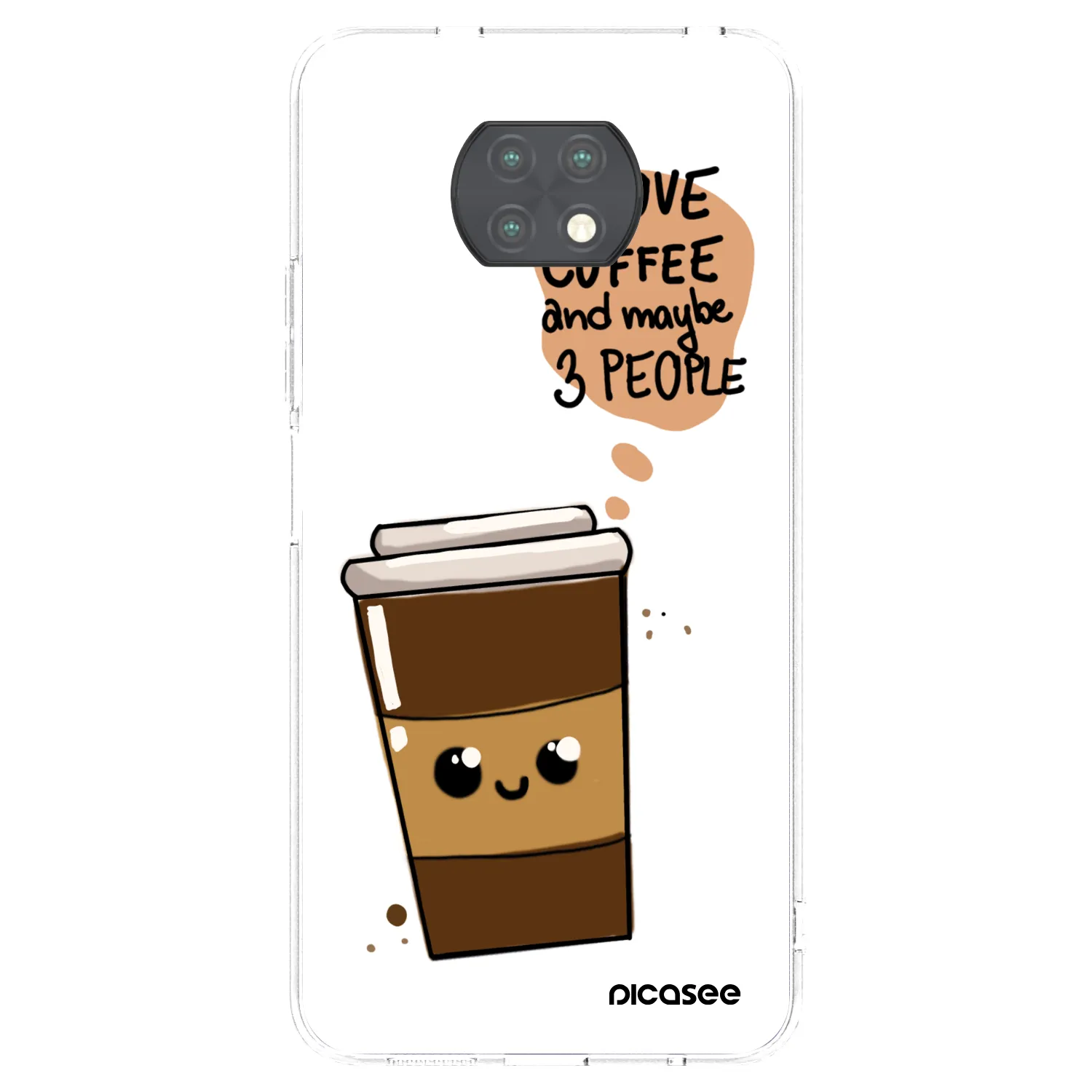 Picasee διαφανής θήκη σιλικόνης Xiaomi Redmi Note 9T - Cute coffee