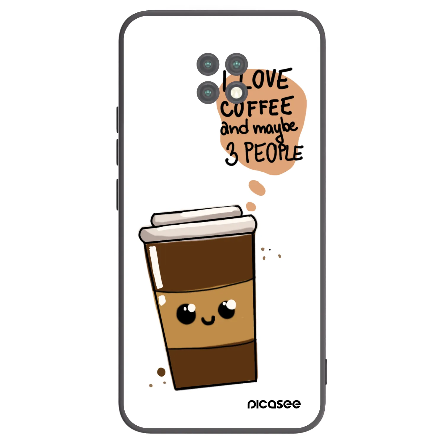 Picasee Μαύρη θήκη σιλικόνης για Xiaomi Redmi Note 9T - Cute coffee