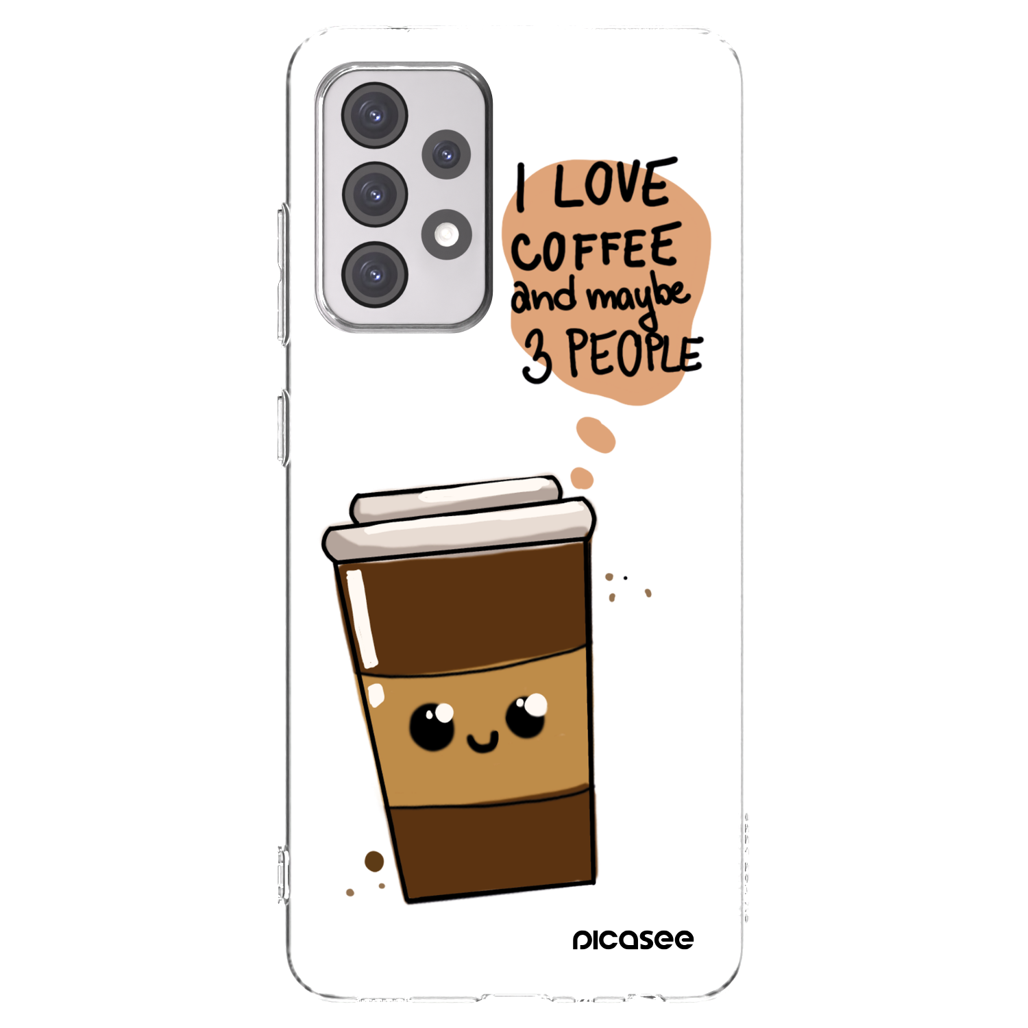 Picasee διαφανής θήκη σιλικόνης Samsung Galaxy A52s 5G A528B - Cute coffee
