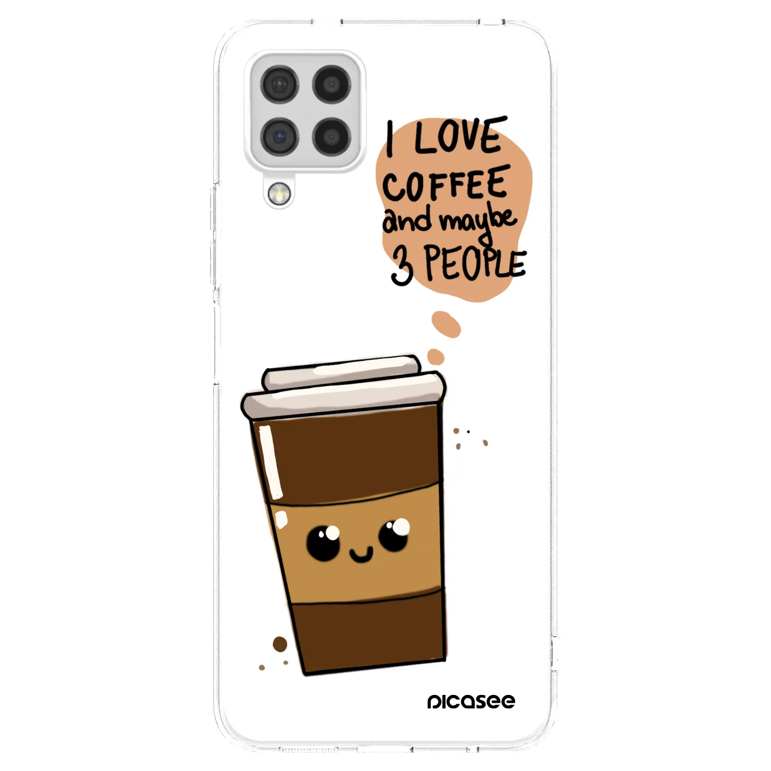 Picasee διαφανής θήκη σιλικόνης Samsung Galaxy A22 A225F 4G - Cute coffee
