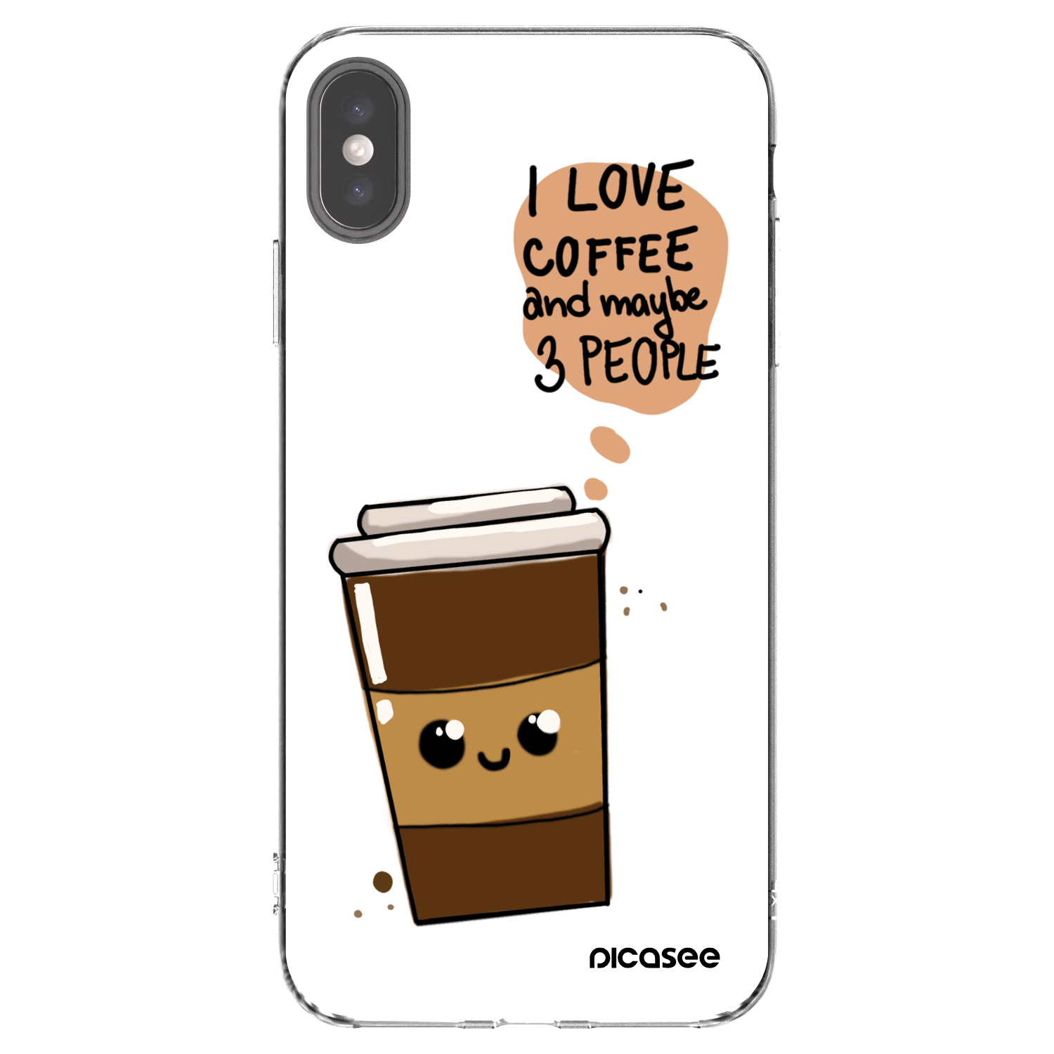 Picasee διαφανής θήκη σιλικόνης Apple iPhone XS Max - Cute coffee