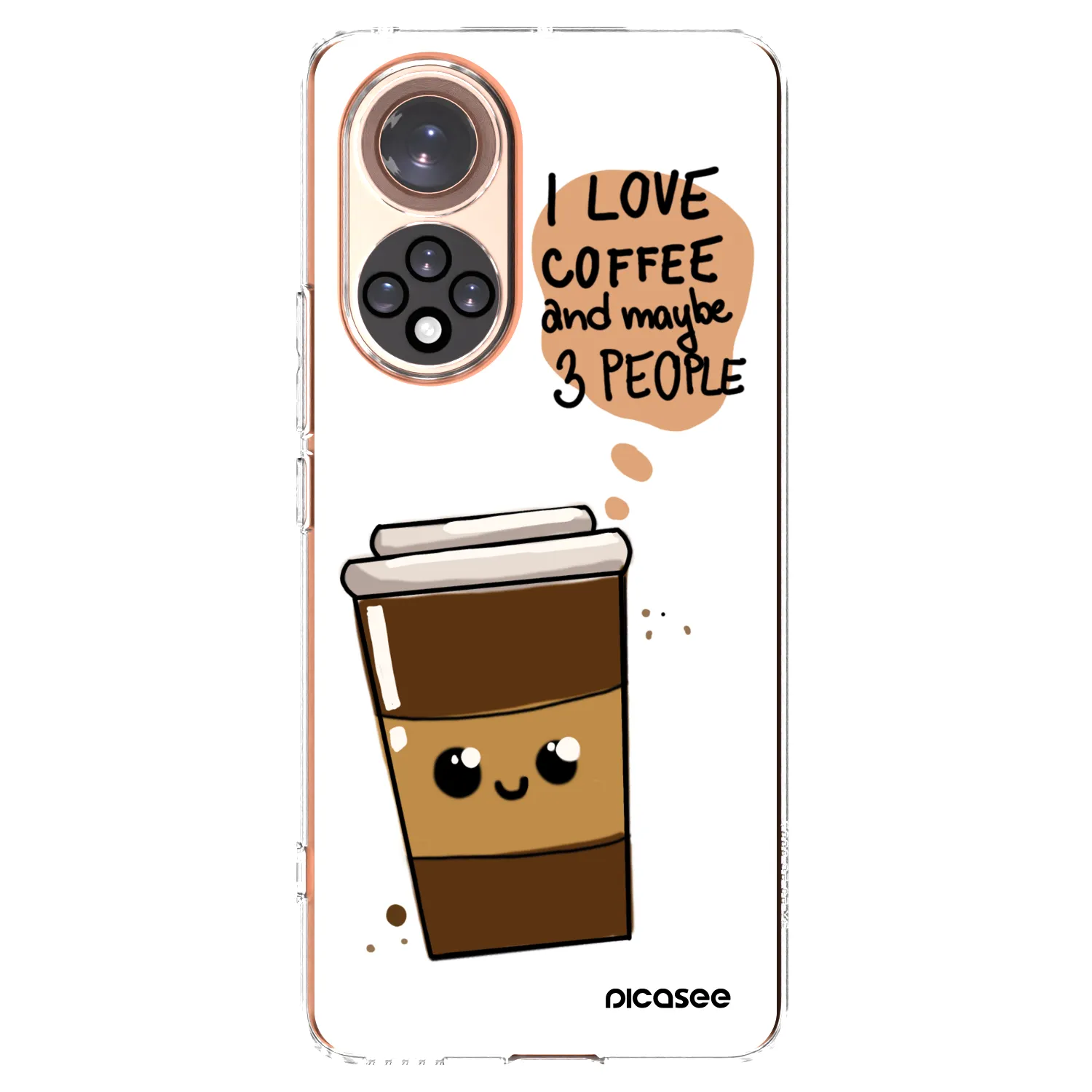 Picasee διαφανής θήκη σιλικόνης Honor 50 5G - Cute coffee