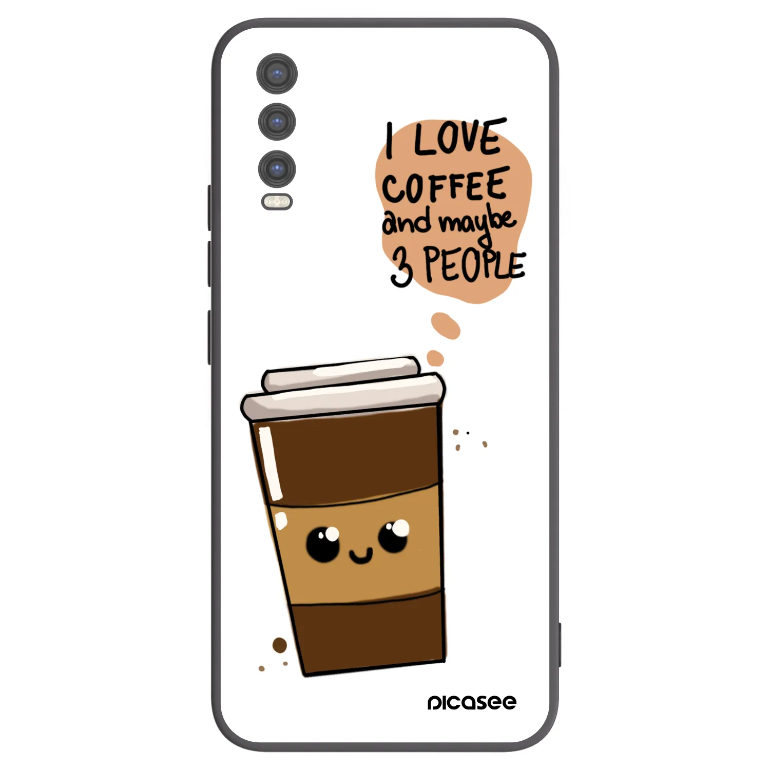 Picasee Μαύρη θήκη σιλικόνης για Vivo Y20s - Cute coffee