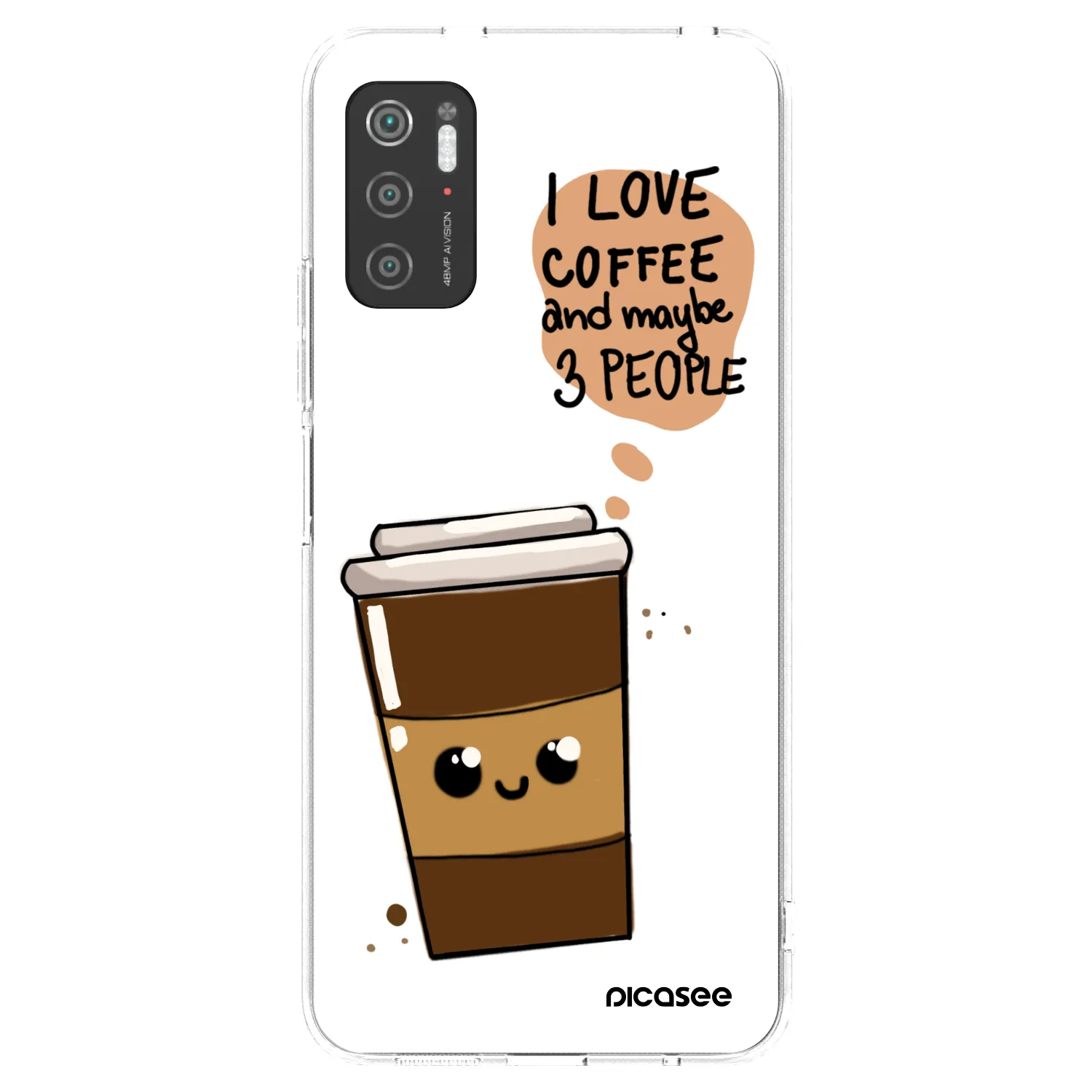 Picasee διαφανής θήκη σιλικόνης Xiaomi Poco M3 Pro 5G - Cute coffee