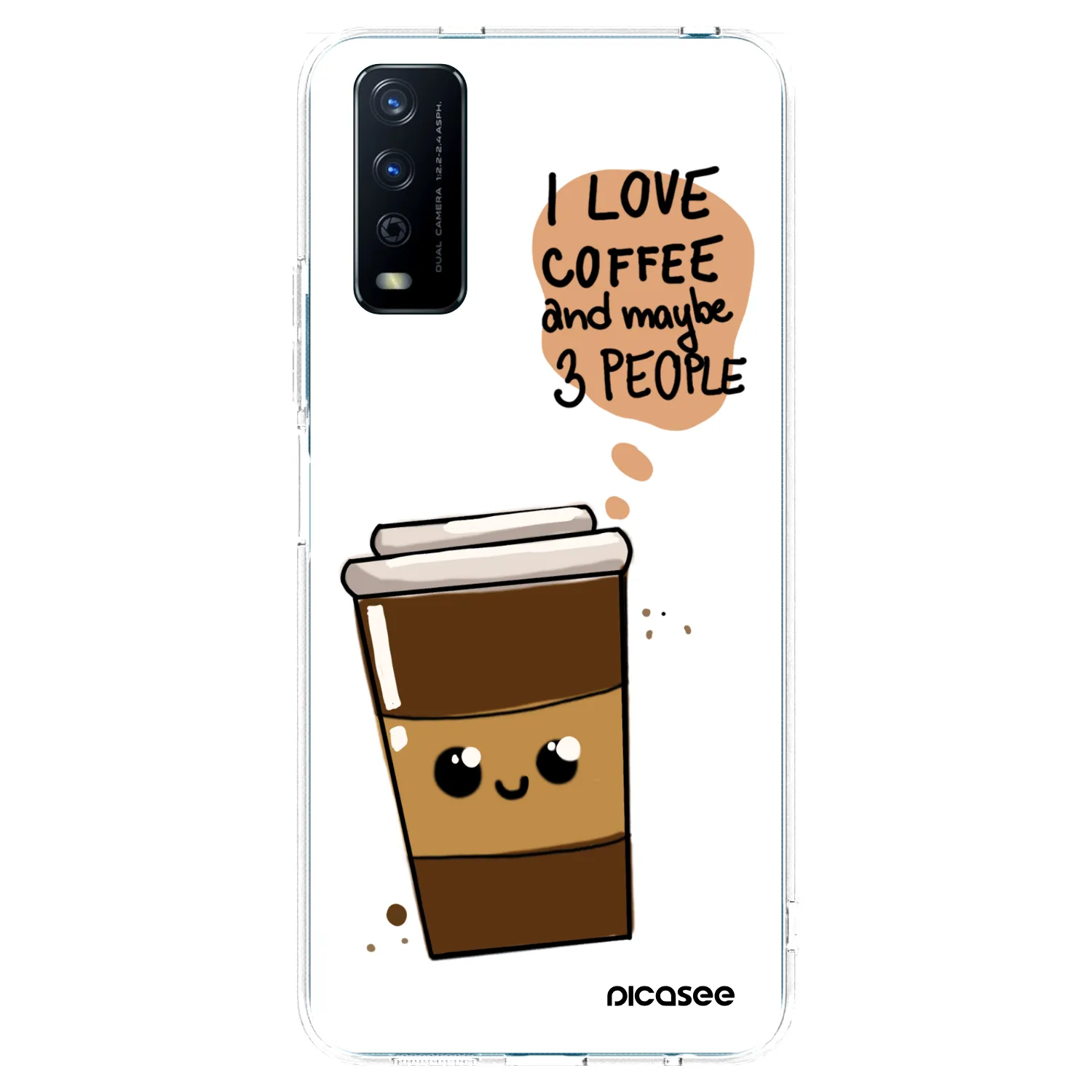 Picasee διαφανής θήκη σιλικόνης Vivo Y11s - Cute coffee