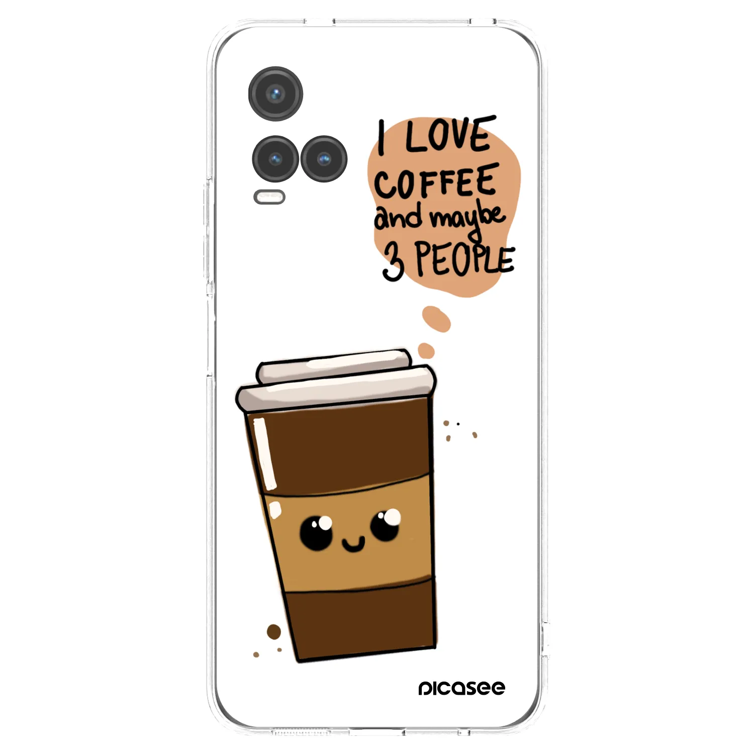 Picasee διαφανής θήκη σιλικόνης Vivo Y33s - Cute coffee