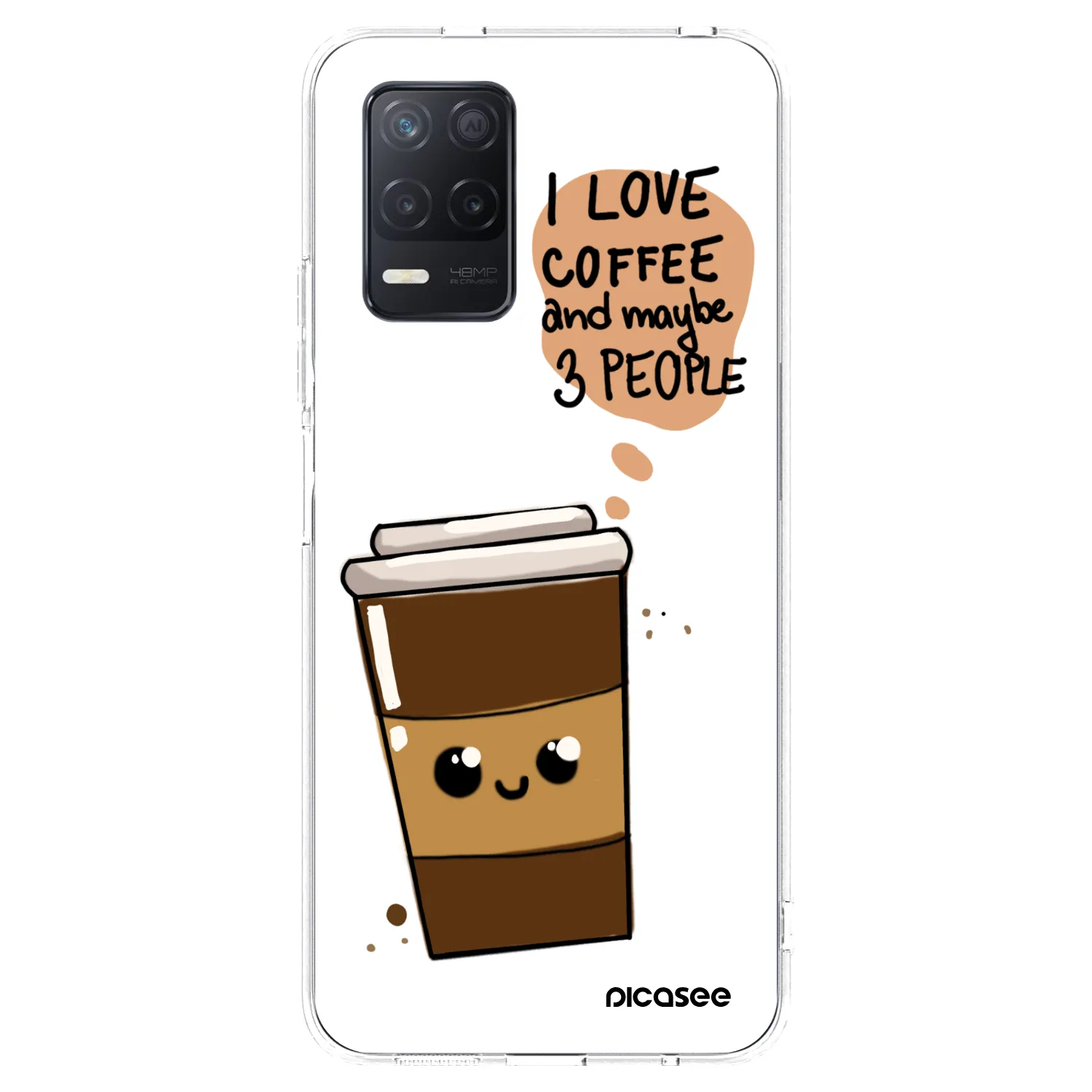 Picasee διαφανής θήκη σιλικόνης Realme 8 5G - Cute coffee