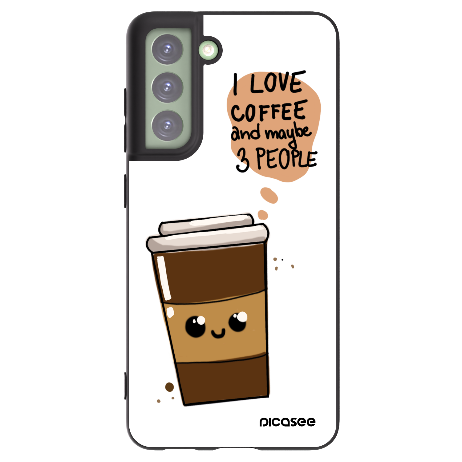 Picasee Μαύρη θήκη σιλικόνης για Samsung Galaxy S21 FE 5G - Cute coffee