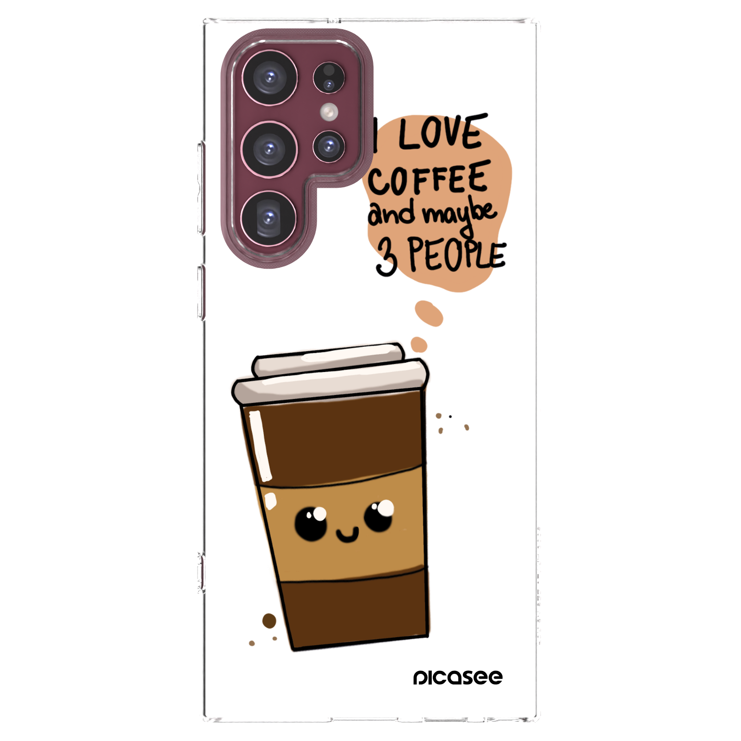 Picasee διαφανής θήκη σιλικόνης Samsung Galaxy S22 Ultra 5G - Cute coffee