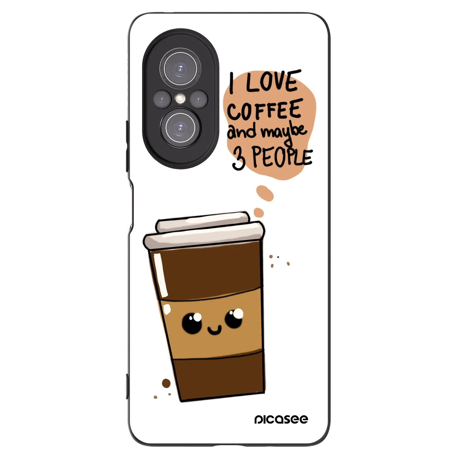 Picasee Μαύρη θήκη σιλικόνης για Huawei Nova 9 SE - Cute coffee
