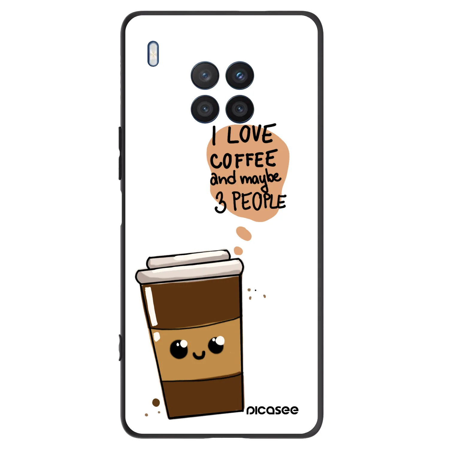 Picasee Μαύρη θήκη σιλικόνης για Honor 50 Lite - Cute coffee