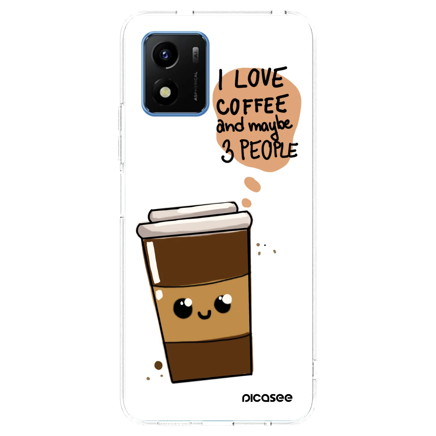 Picasee διαφανής θήκη σιλικόνης Vivo Y01 - Cute coffee