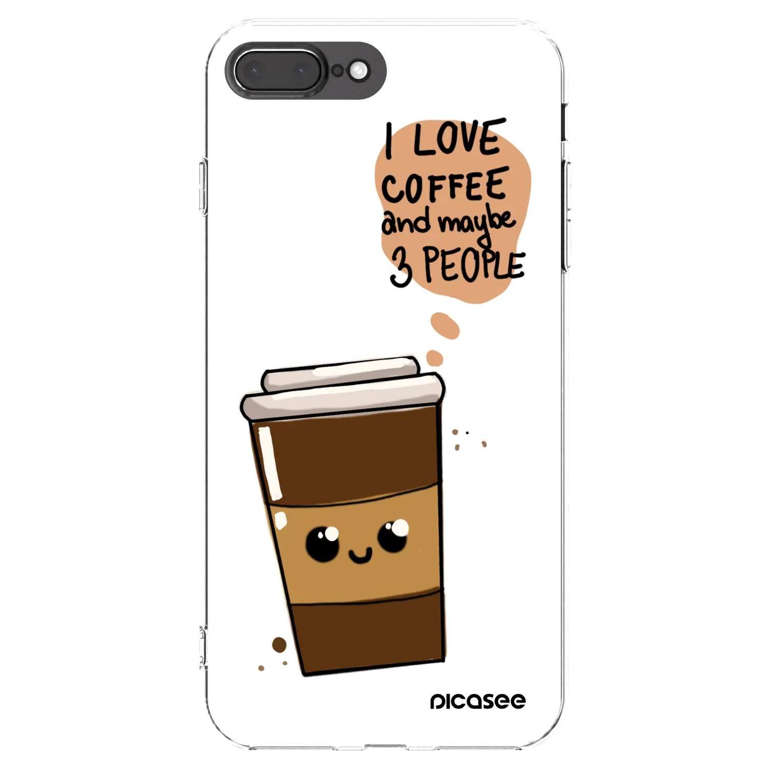 Picasee διαφανής θήκη σιλικόνης Apple iPhone 8 Plus - Cute coffee