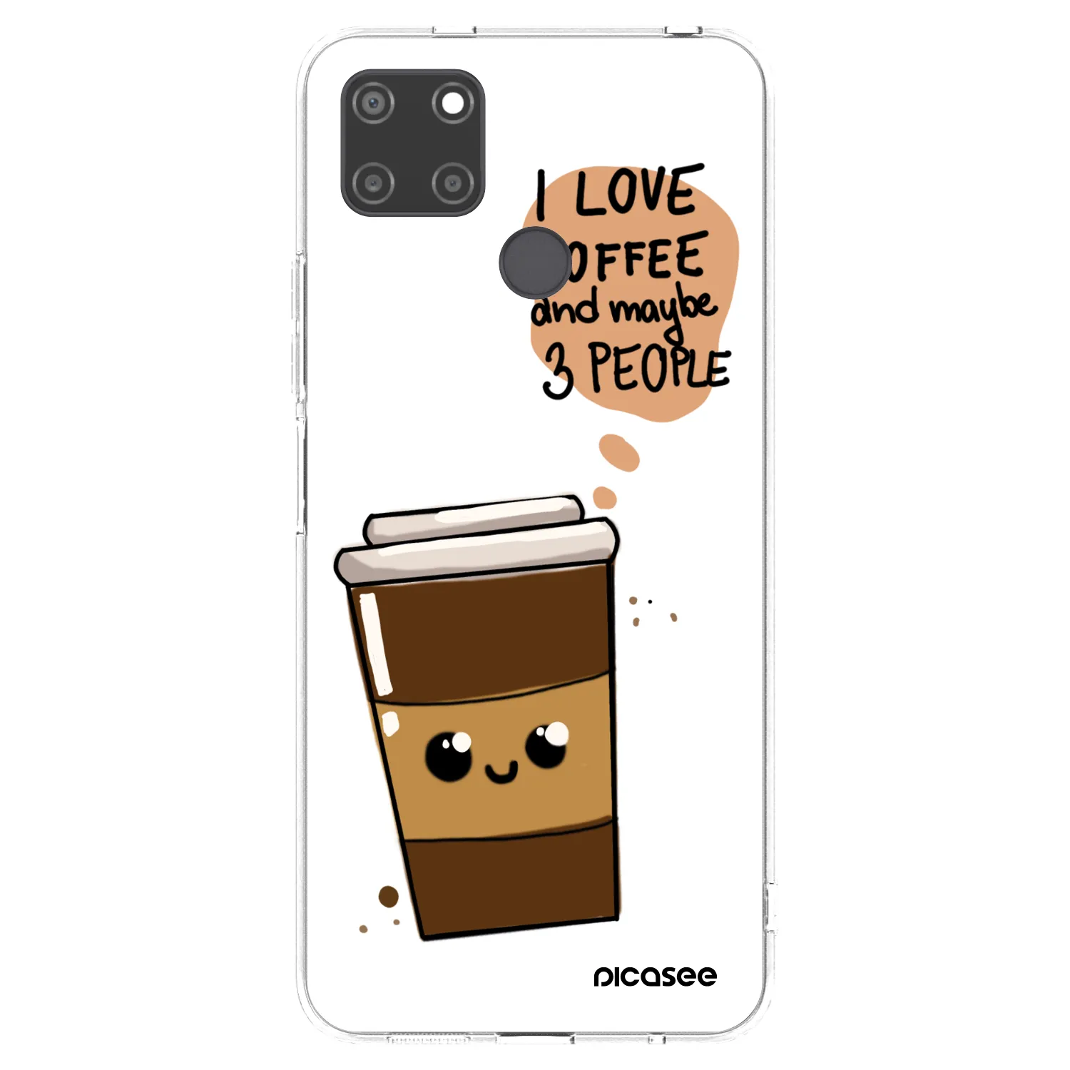 Picasee διαφανής θήκη σιλικόνης Realme C21Y - Cute coffee