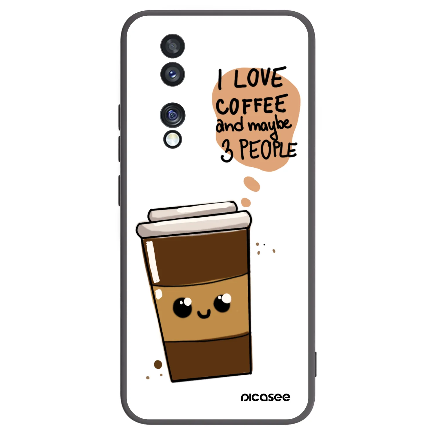 Picasee Μαύρη θήκη σιλικόνης για Honor 70 - Cute coffee