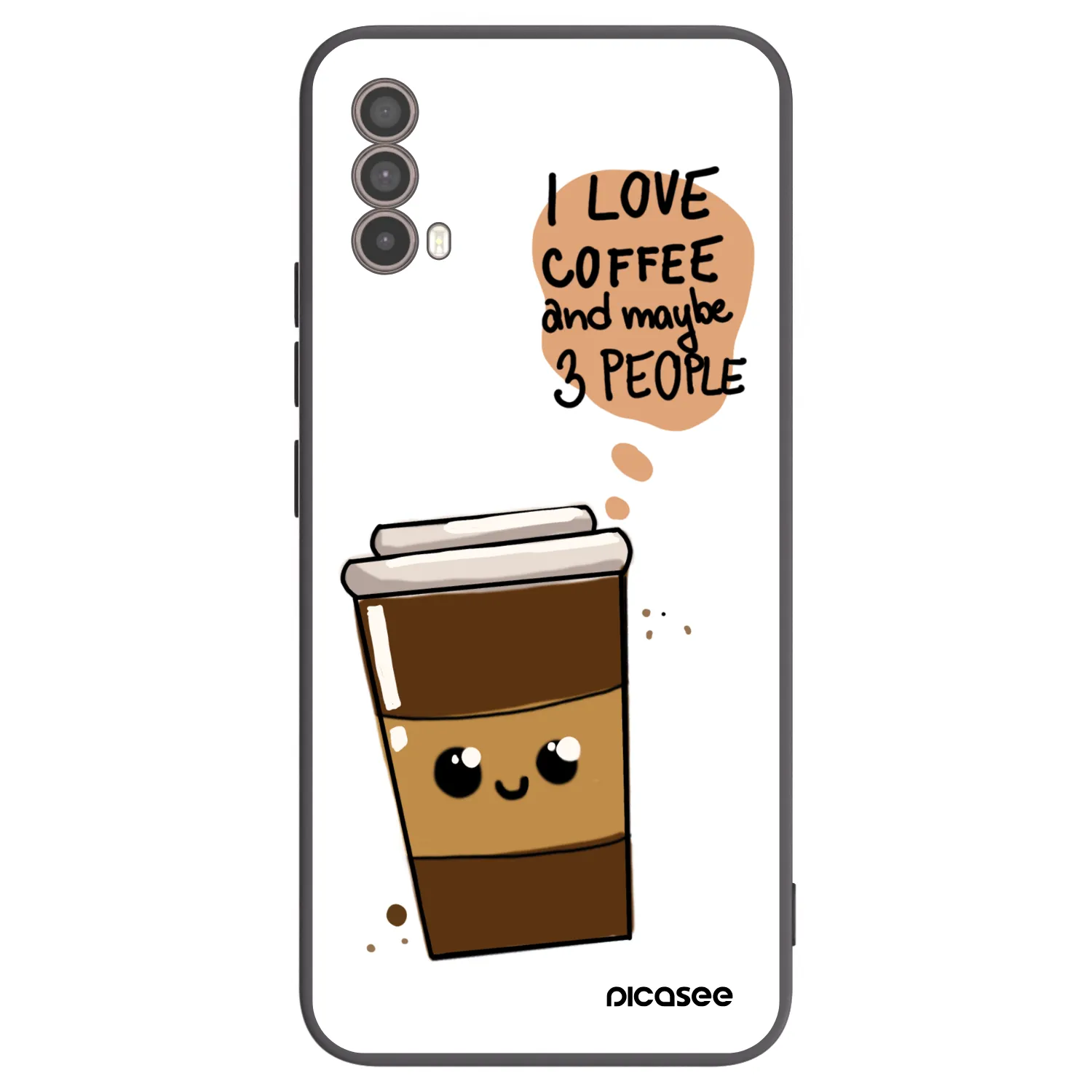 Picasee Μαύρη θήκη σιλικόνης για Motorola Moto E40 - Cute coffee