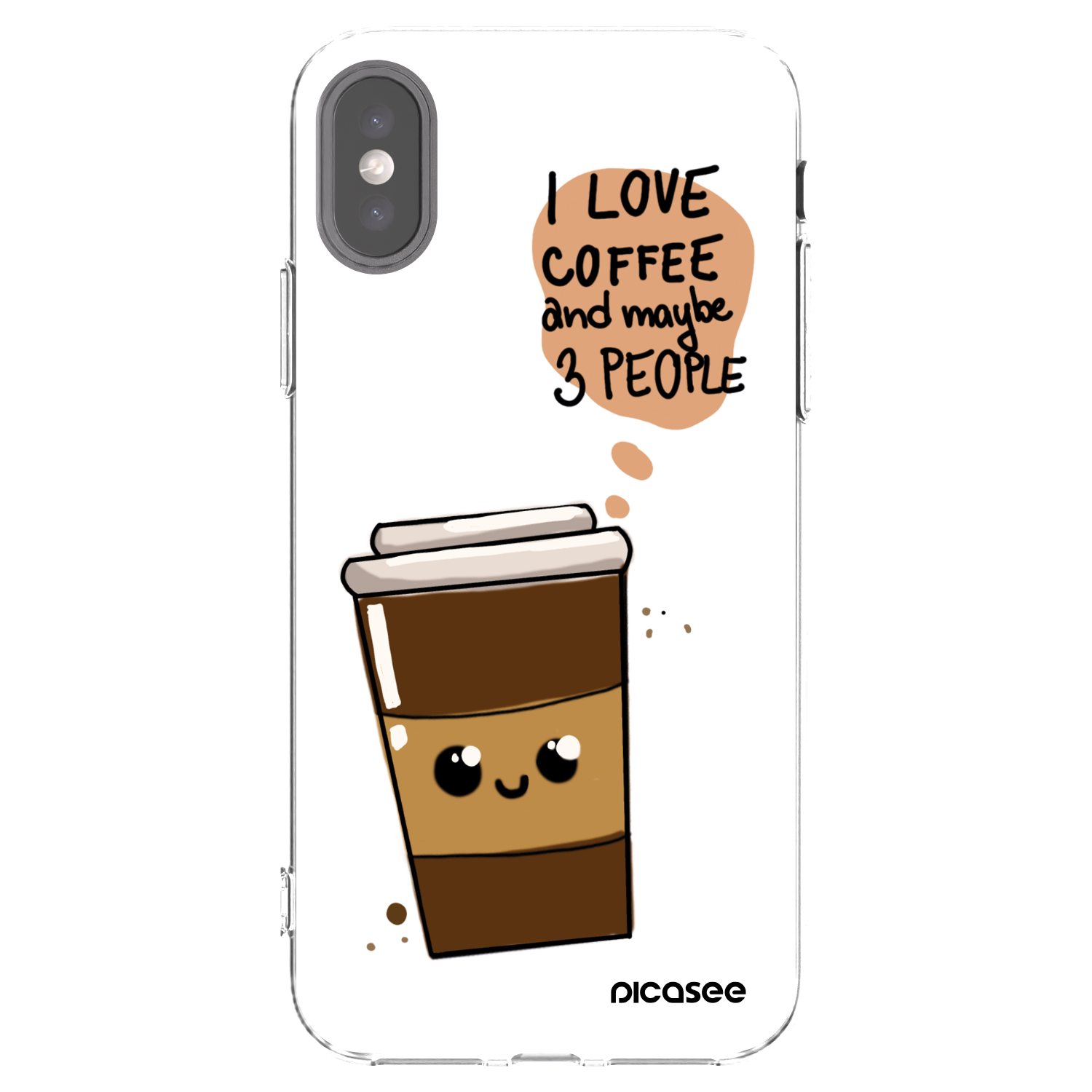 Picasee διαφανής θήκη σιλικόνης Apple iPhone X/XS - Cute coffee