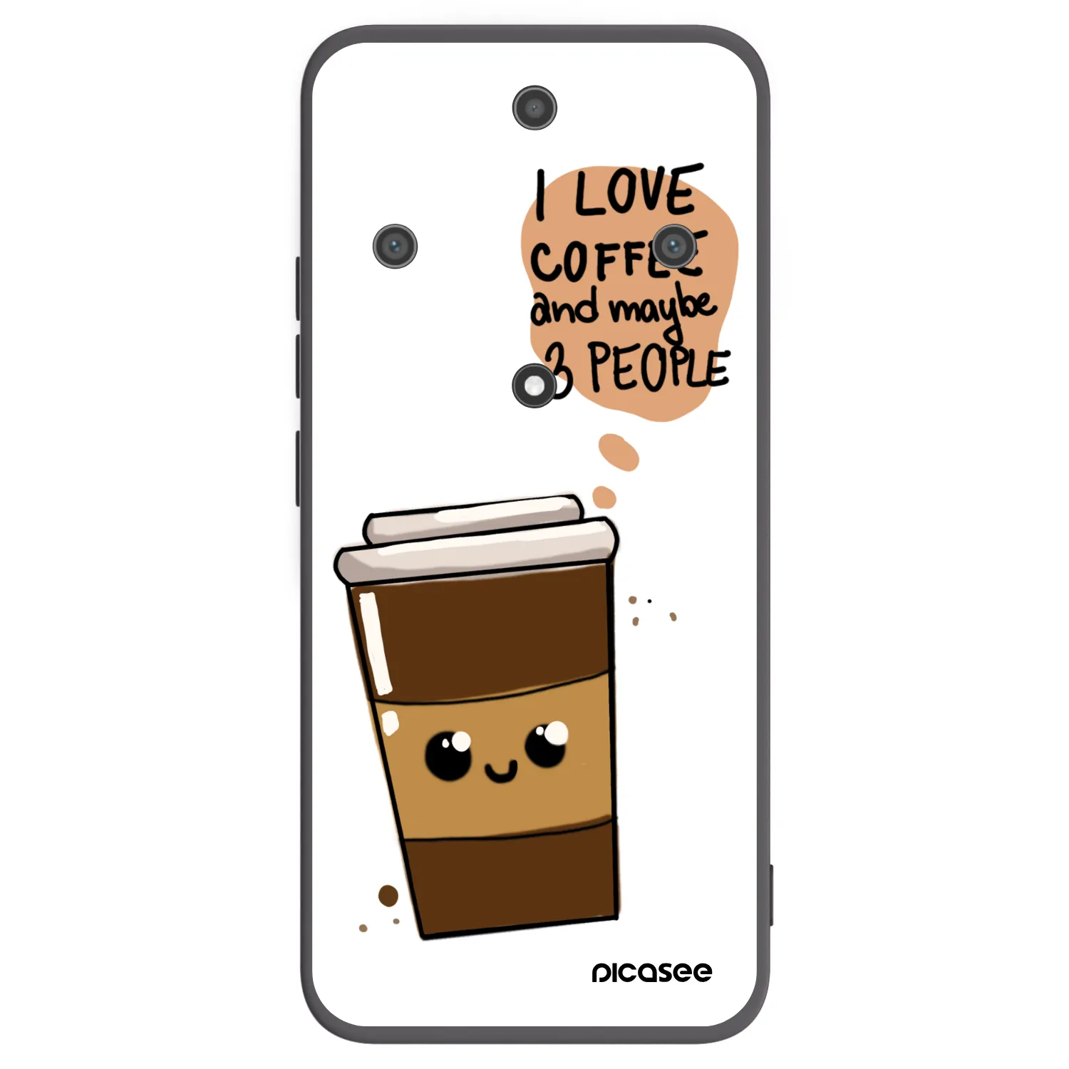 Picasee Μαύρη θήκη σιλικόνης για Honor Magic5 Lite 5G - Cute coffee