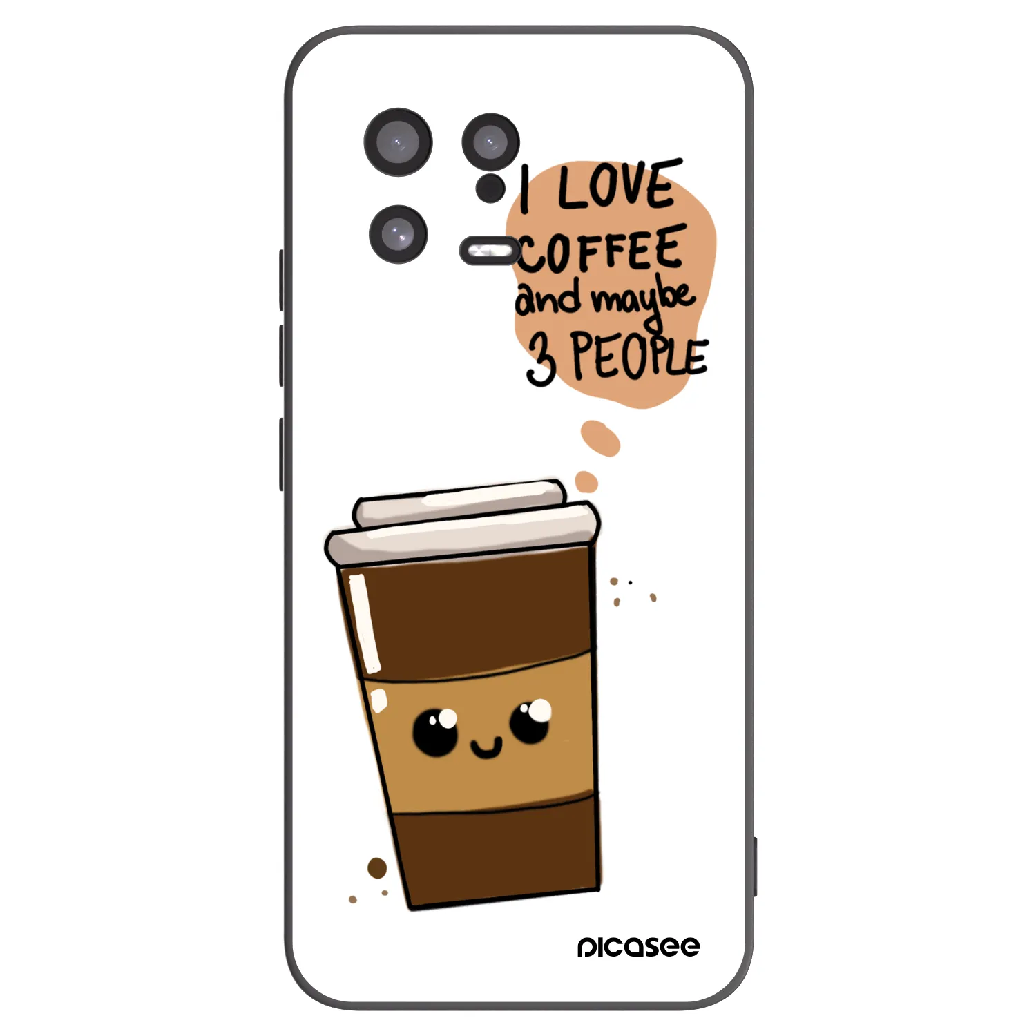 Picasee Μαύρη θήκη σιλικόνης για Xiaomi 13 - Cute coffee