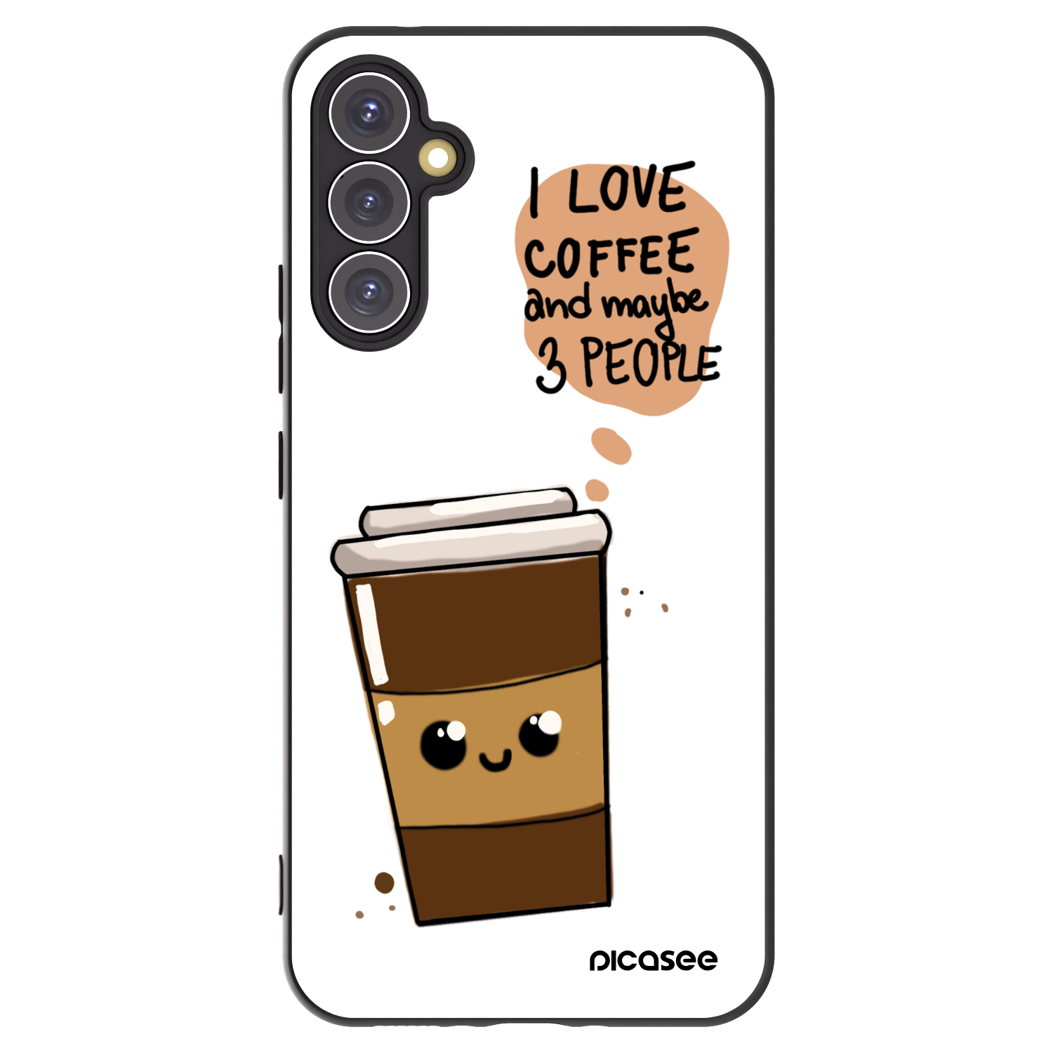 Picasee Μαύρη θήκη σιλικόνης για Samsung Galaxy A34 5G A346B - Cute coffee