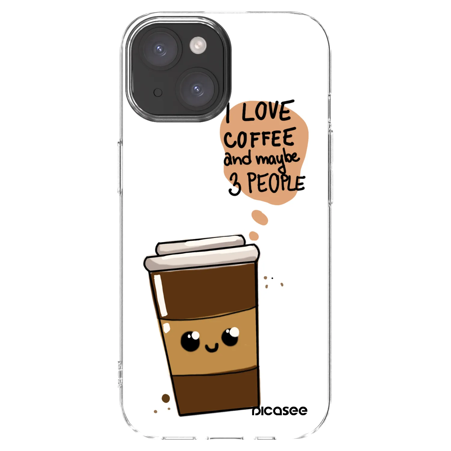 Picasee διαφανής θήκη σιλικόνης Apple iPhone 15 - Cute coffee