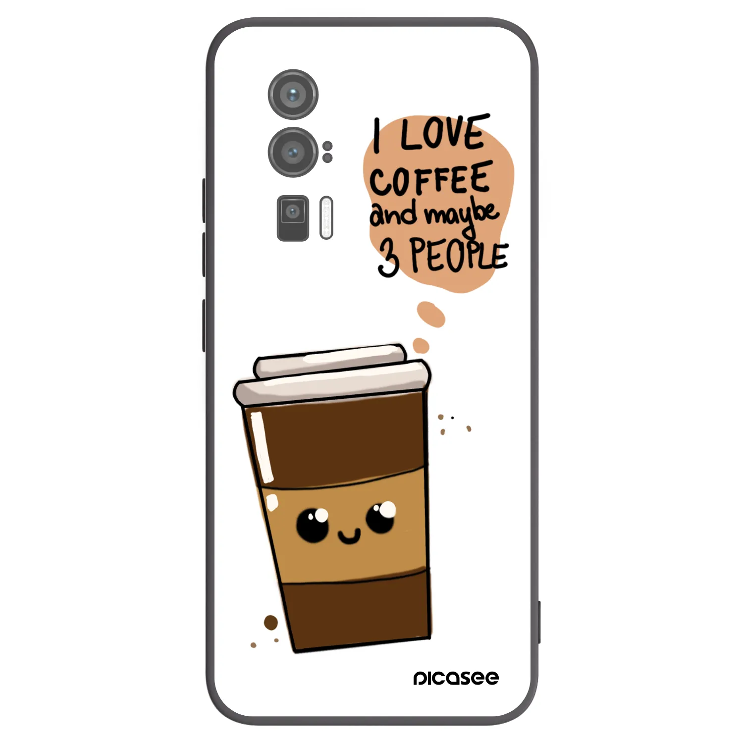 Picasee Μαύρη θήκη σιλικόνης για Xiaomi Poco F5 Pro 5G - Cute coffee