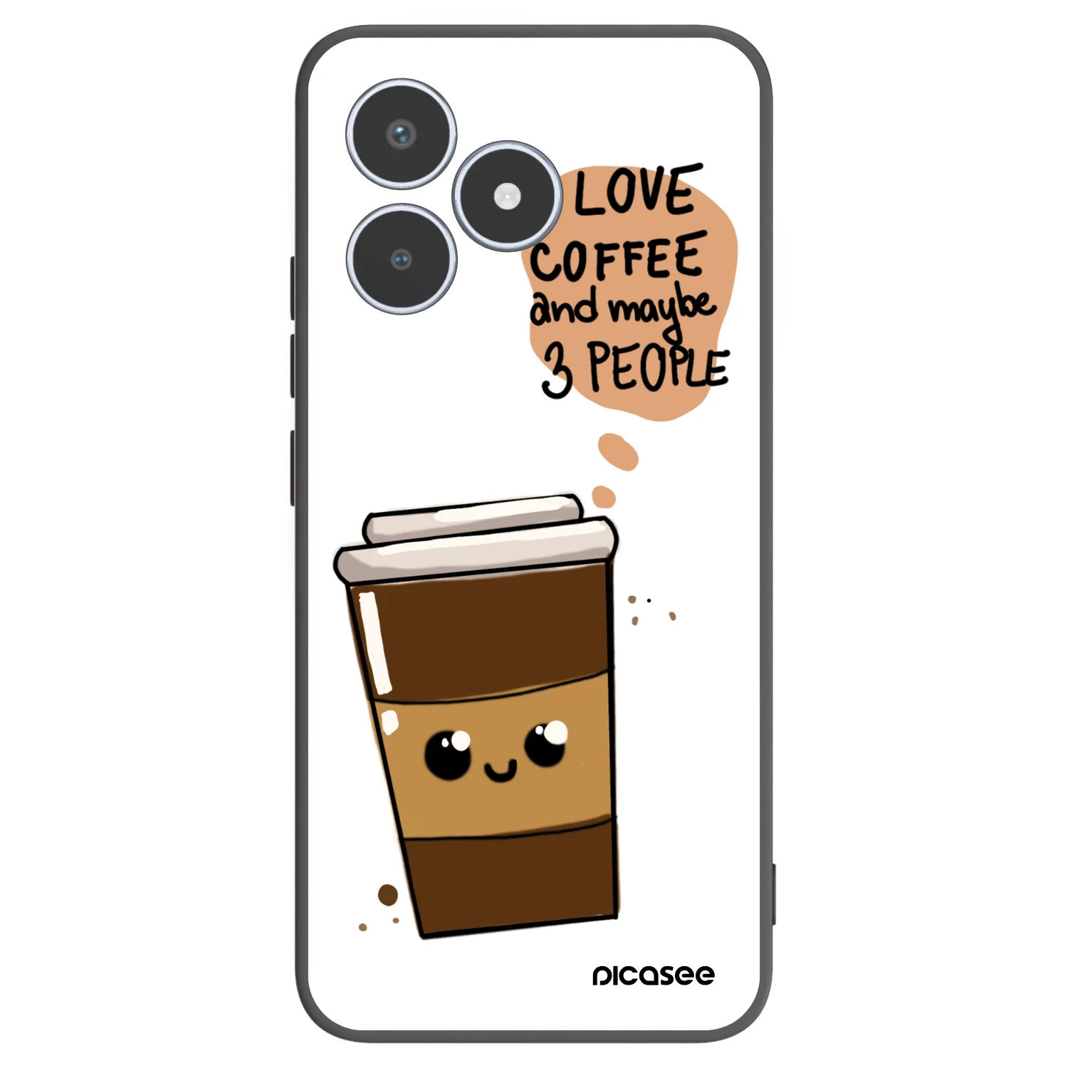 Picasee Μαύρη θήκη σιλικόνης για Realme C53 - Cute coffee
