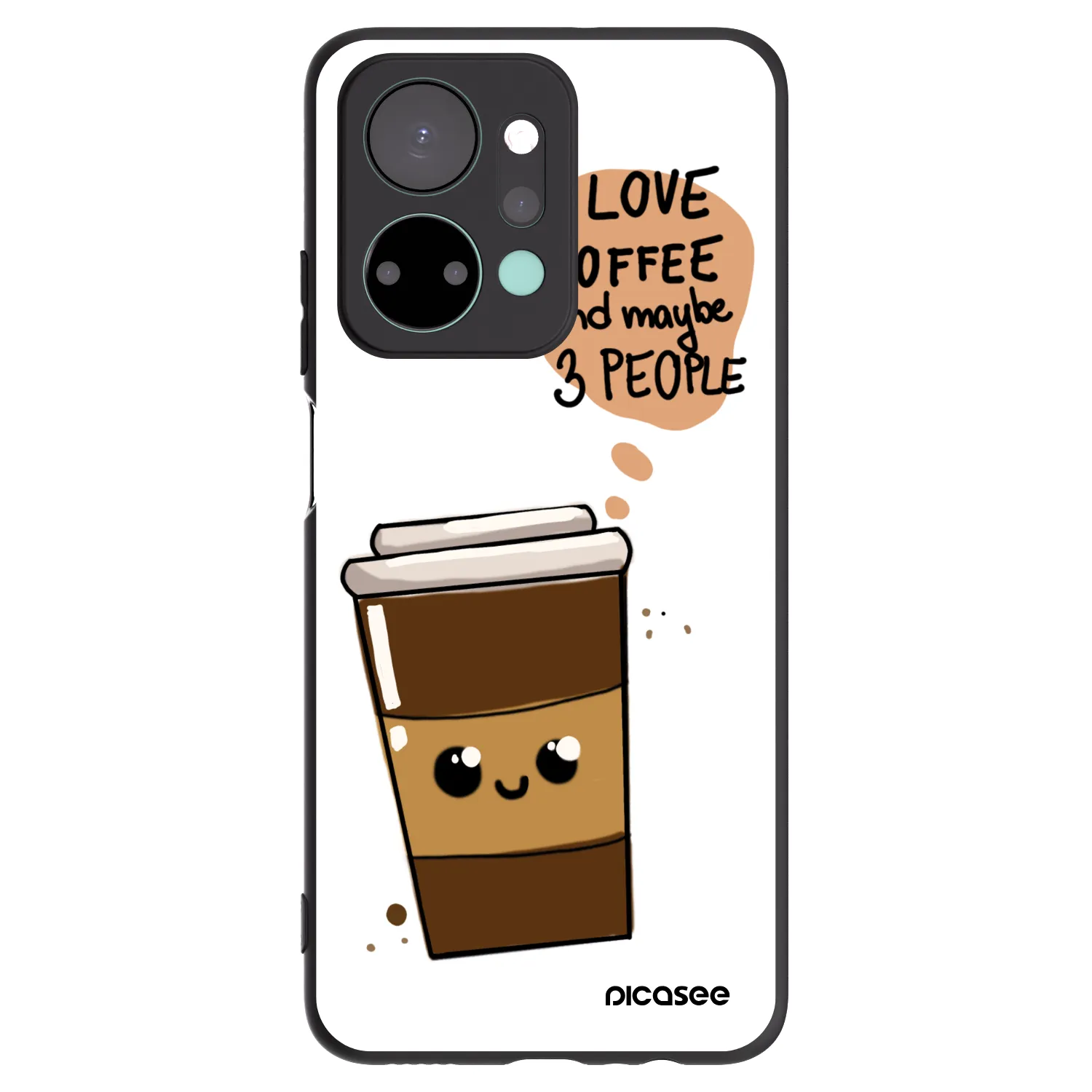 Picasee Μαύρη θήκη σιλικόνης για Honor X7a - Cute coffee
