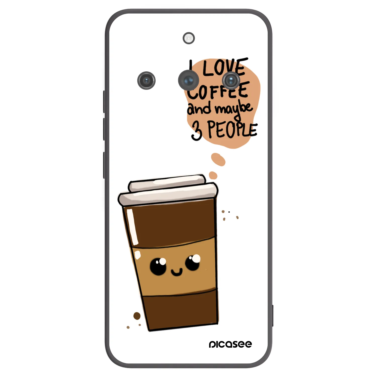 Picasee Μαύρη θήκη σιλικόνης για Realme 11 Pro+ - Cute coffee
