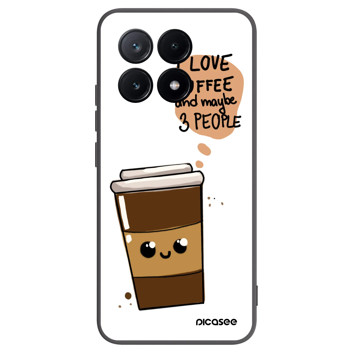 Picasee Μαύρη θήκη σιλικόνης για Xiaomi Poco X6 Pro - Cute coffee