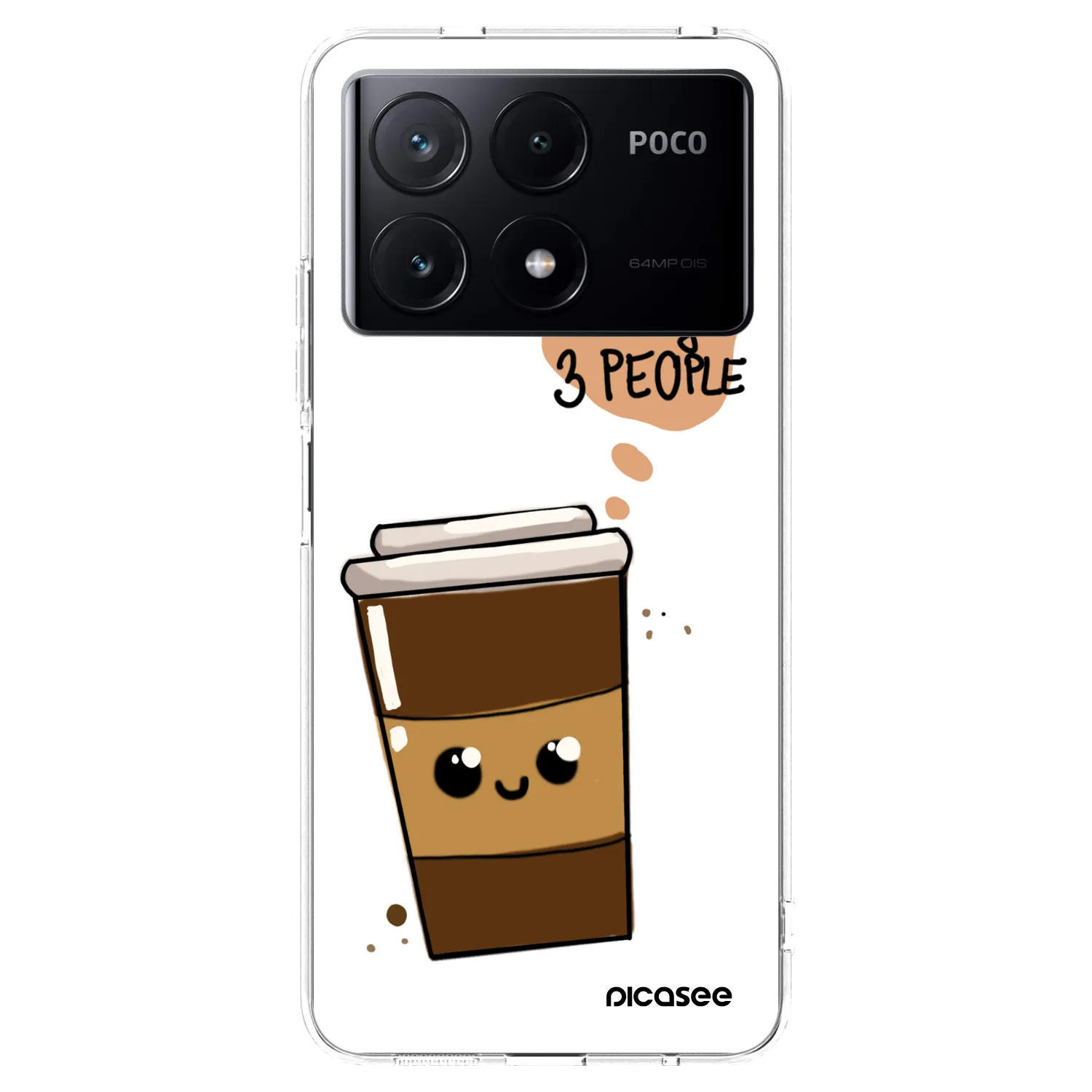 Picasee διαφανής θήκη σιλικόνης Xiaomi Poco X6 Pro - Cute coffee