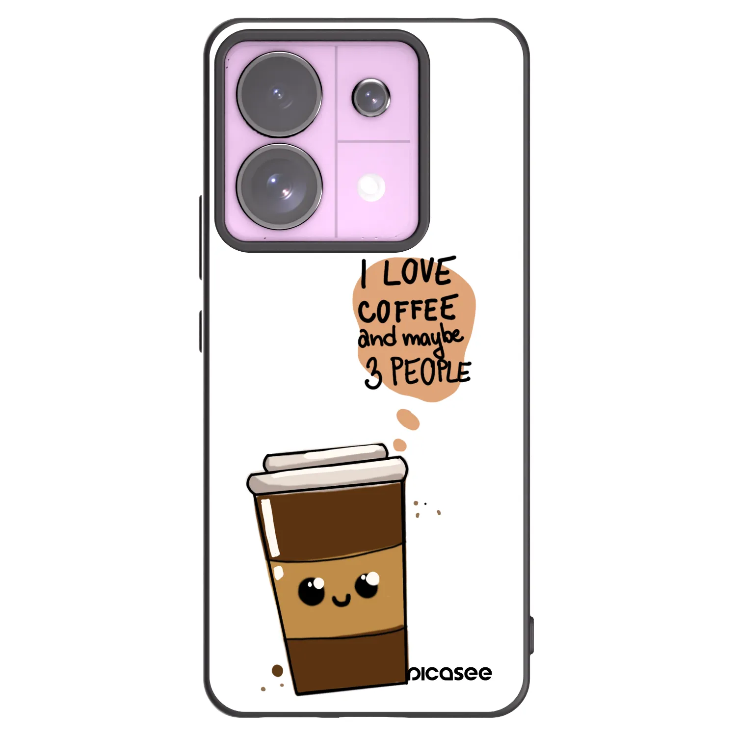 Picasee Μαύρη θήκη σιλικόνης για Xiaomi Redmi Note 13 Pro 5G - Cute coffee