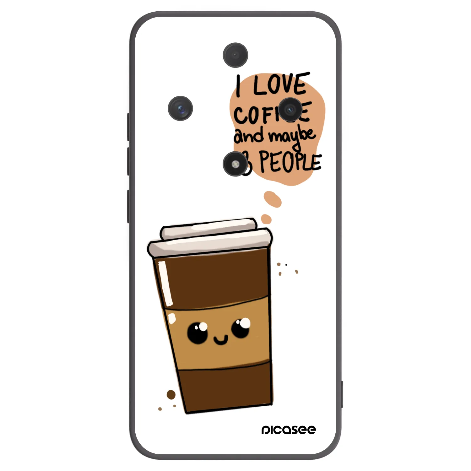 Picasee Μαύρη θήκη σιλικόνης για Honor Magic6 Lite 5G - Cute coffee