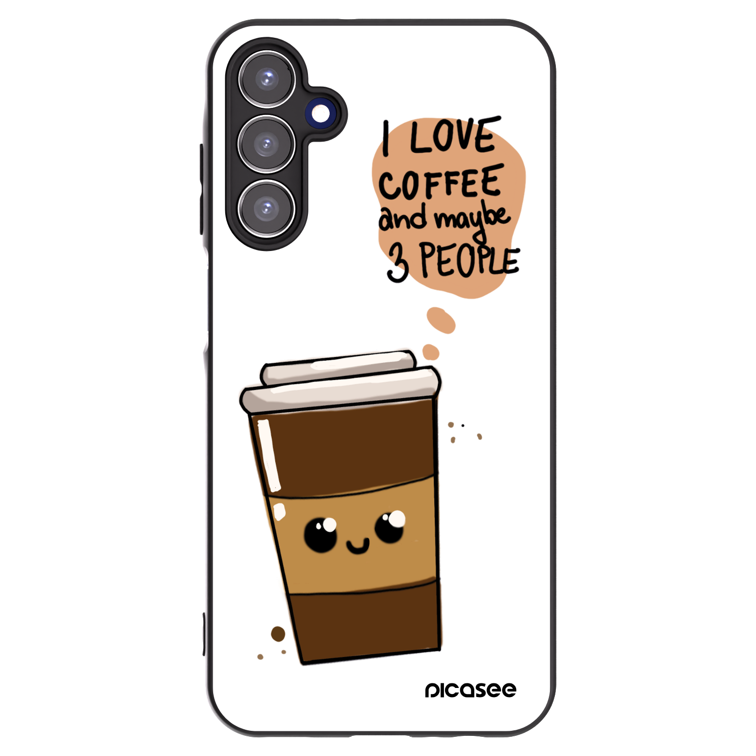 Picasee Μαύρη θήκη σιλικόνης για Samsung Galaxy A15 A155F 4G - Cute coffee